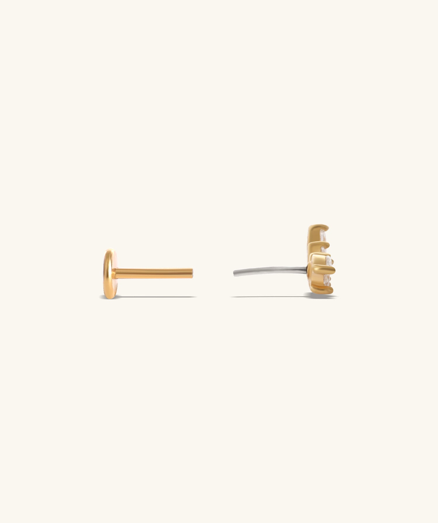 Titanium Marquise Curve Flatback Stud