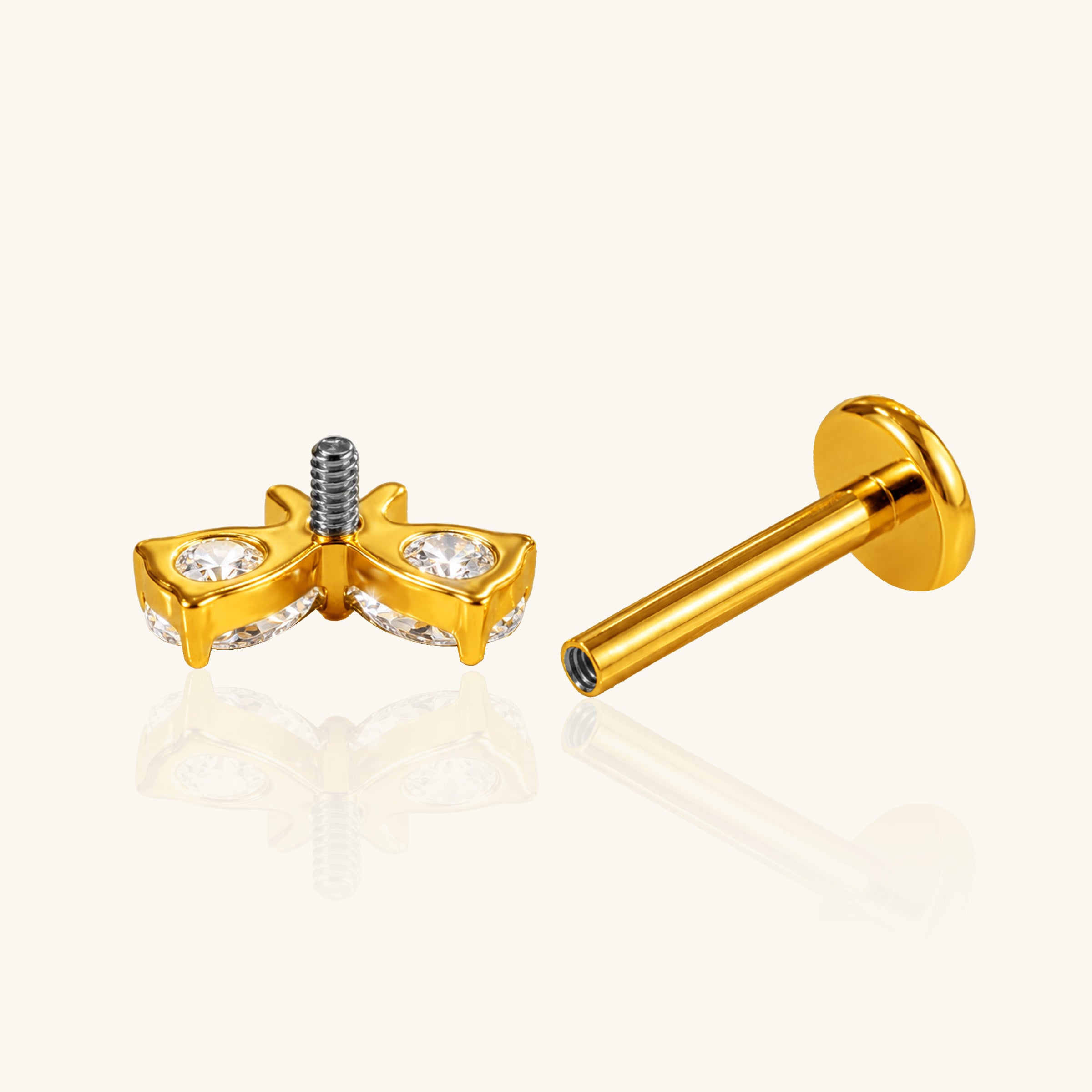 Titanium Bow CZ Stud