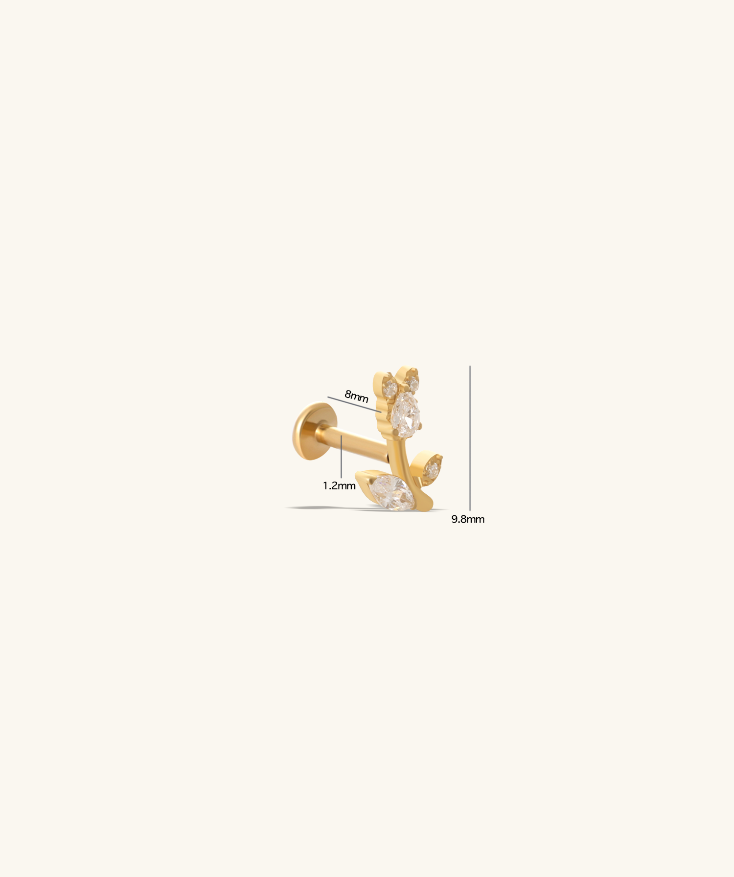 Titanium Tulip Flatback Stud - OumoJewelry