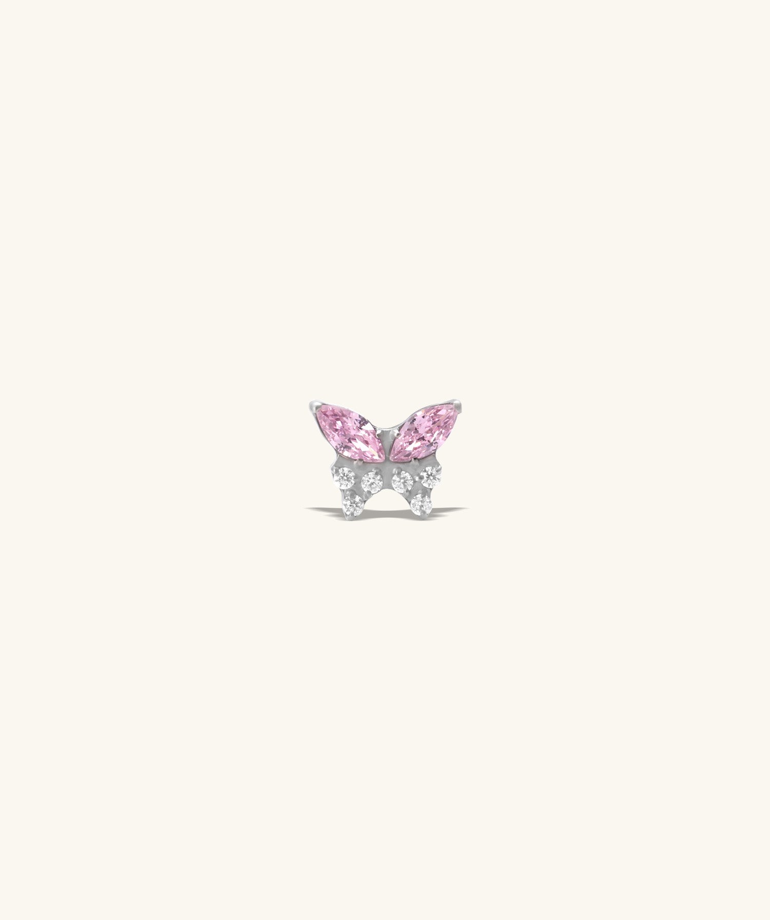 Titanium Charm Butterfly Flatback Stud