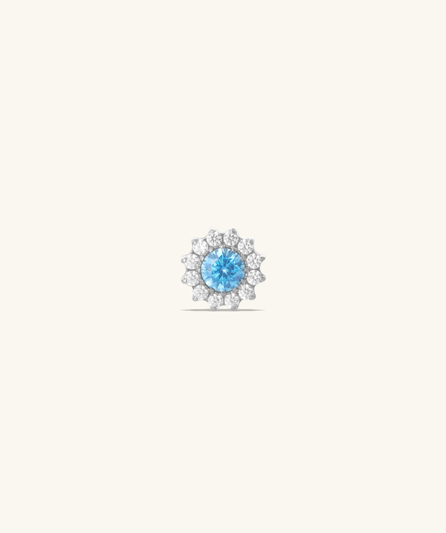 Titanium Charm Flower Flatback Stud