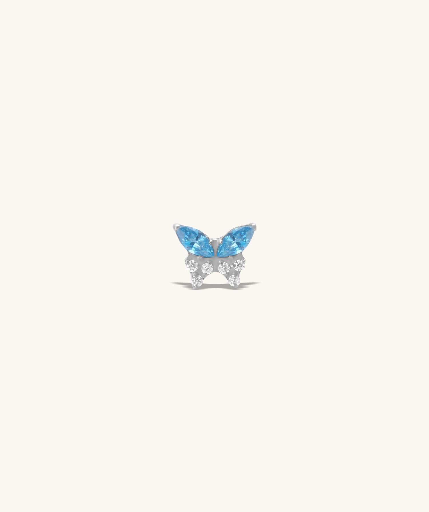 Titanium Charm Butterfly Flatback Stud