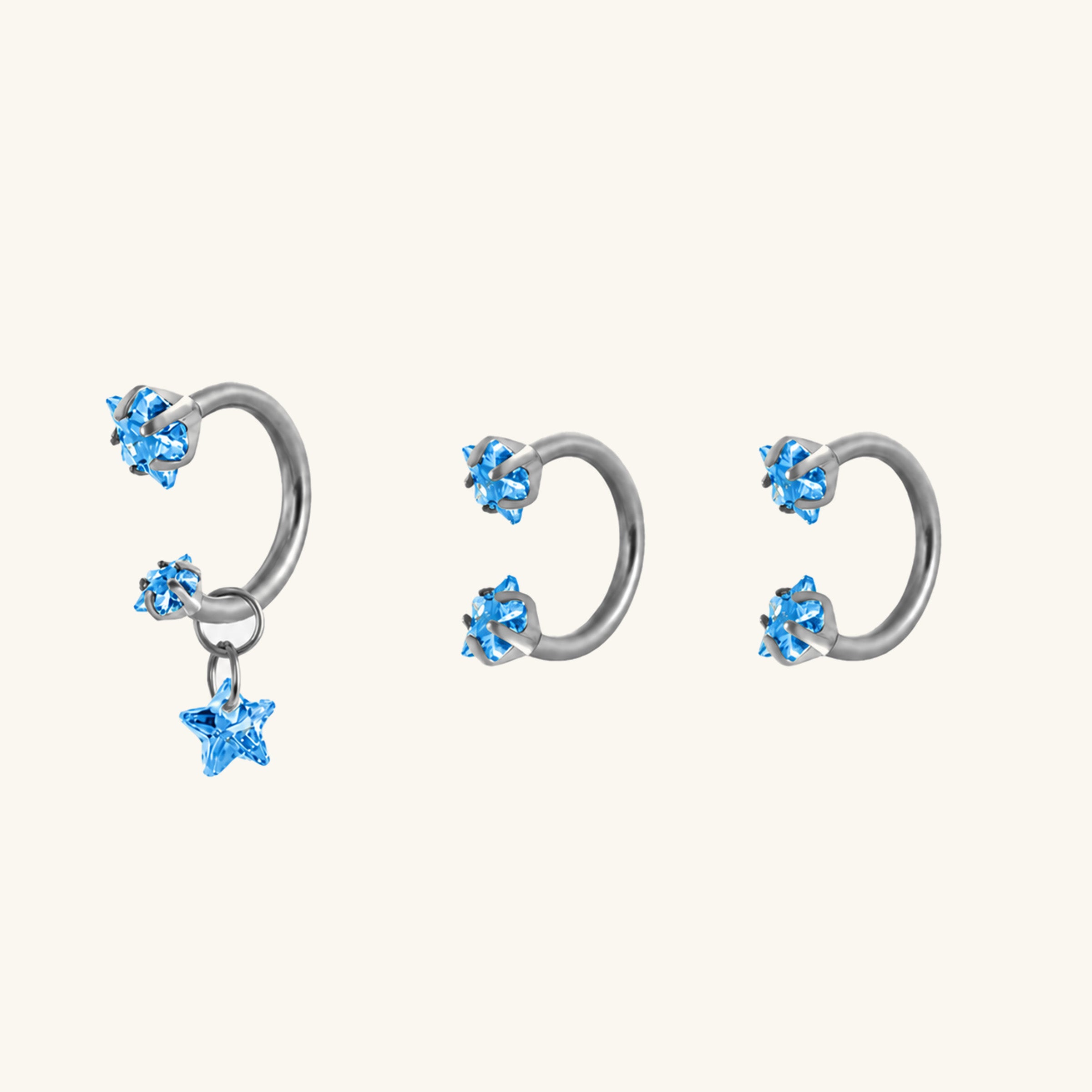 Starry Horseshoe Ring Set
