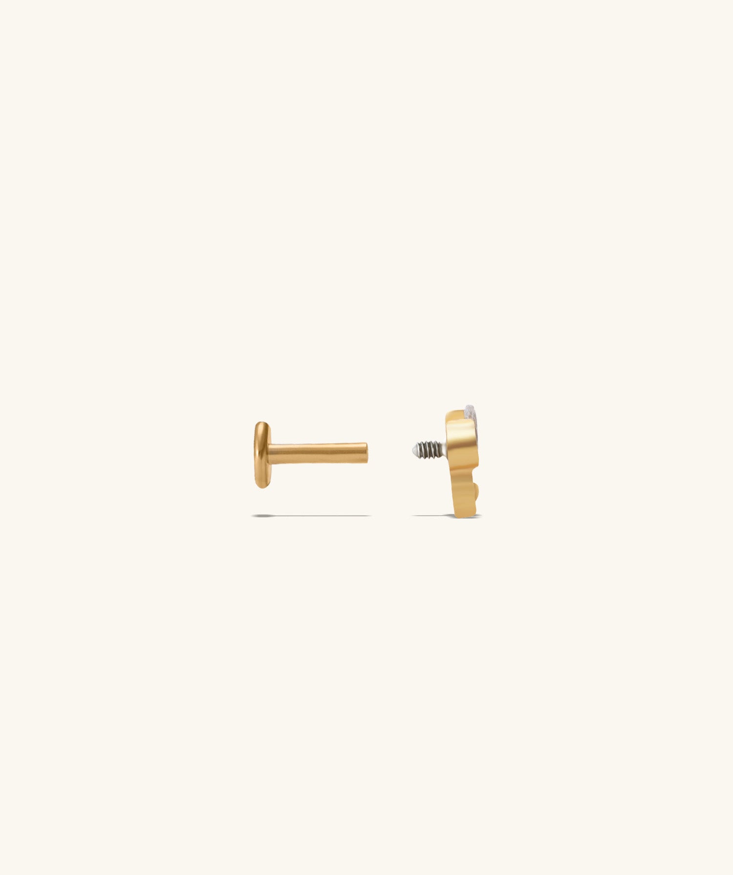 Titanium Mini Tulip Flatback Stud