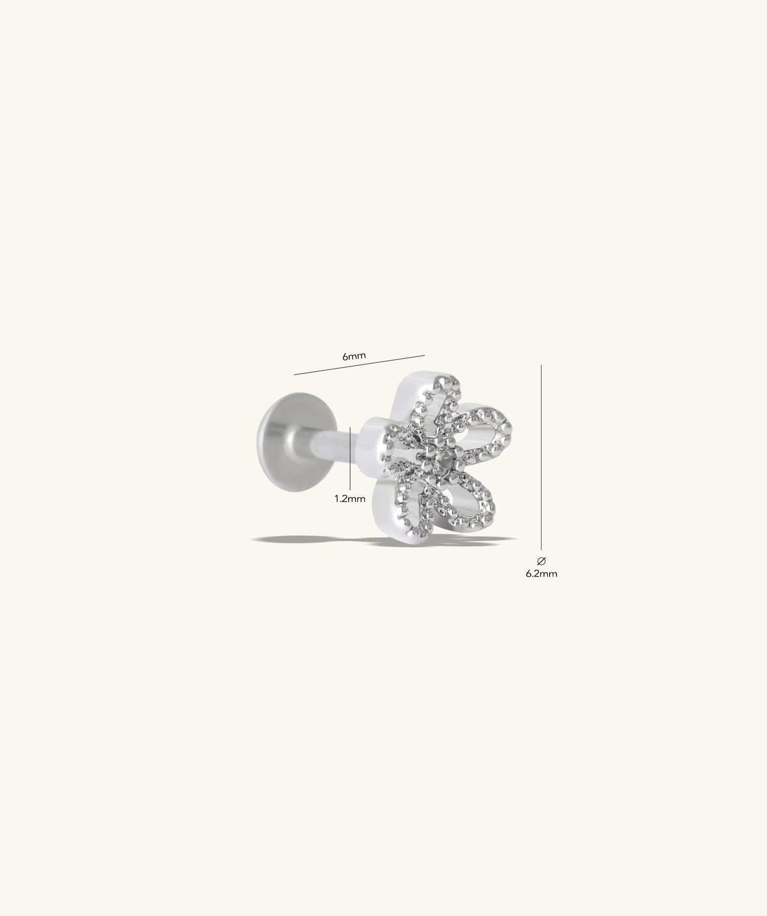 Floral Flatback Stud - OumoJewelry