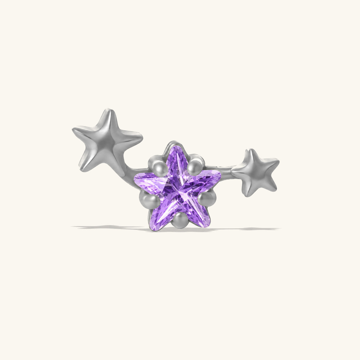Titanium Petite Star Flatback Stud