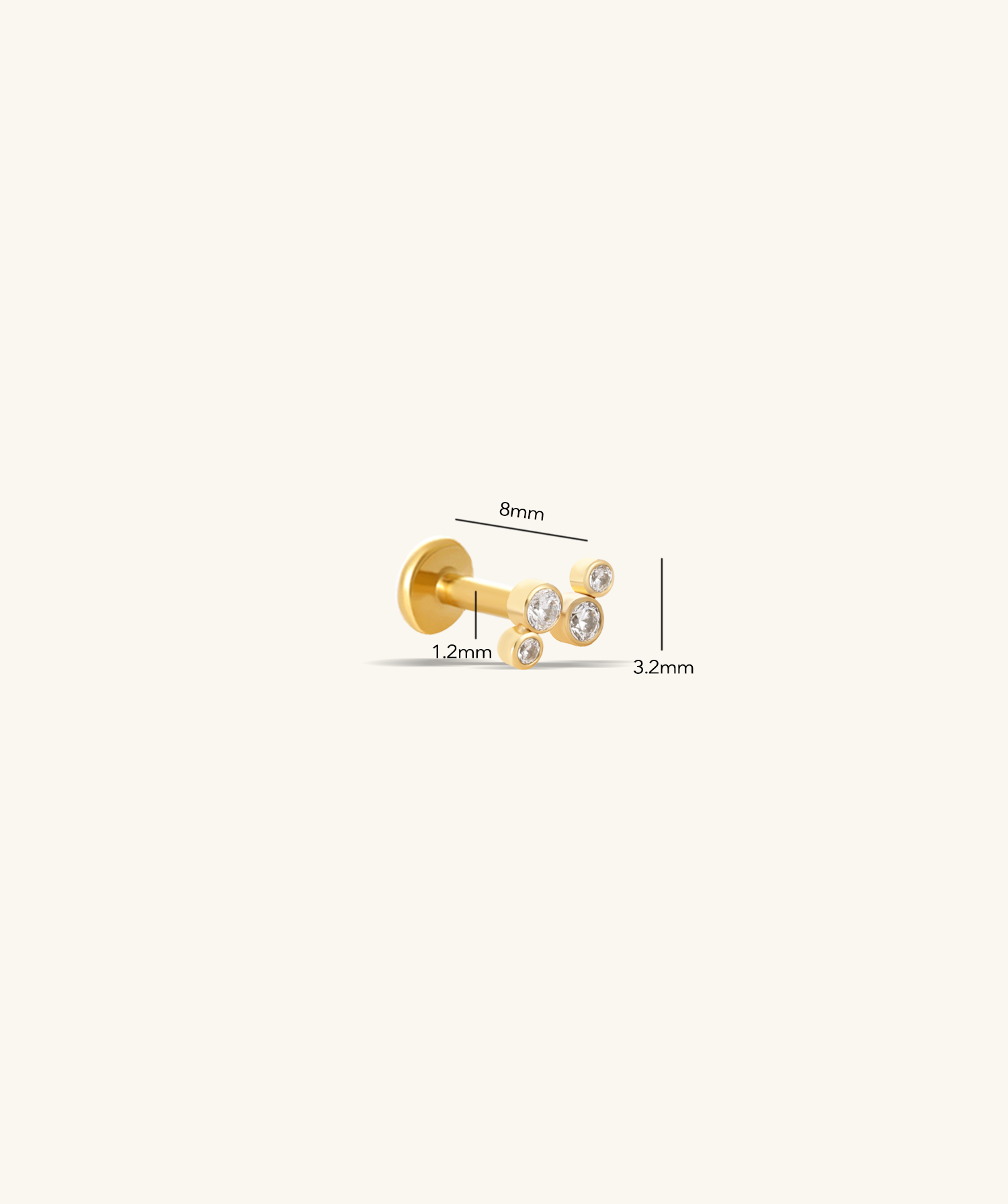 Shiny Flatback Stud - OumoJewelry