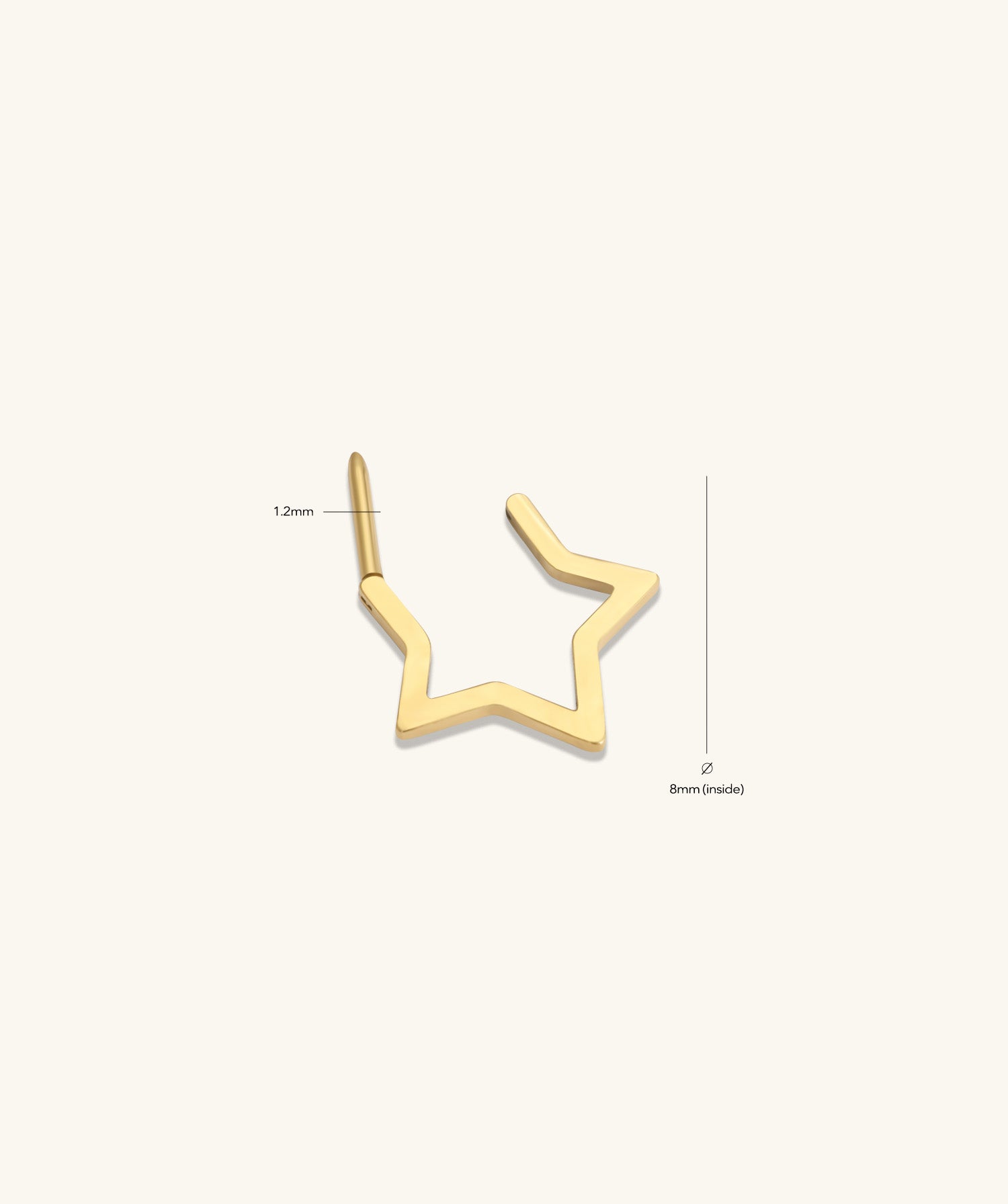Titanium Simple Star Clicker Hoop - OumoJewelry