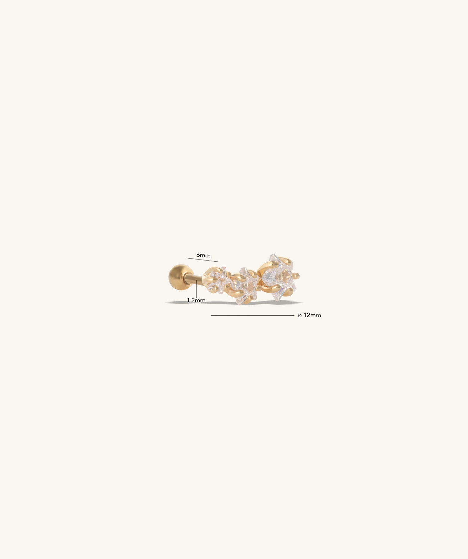 Triple Stars Stud - OumoJewelry