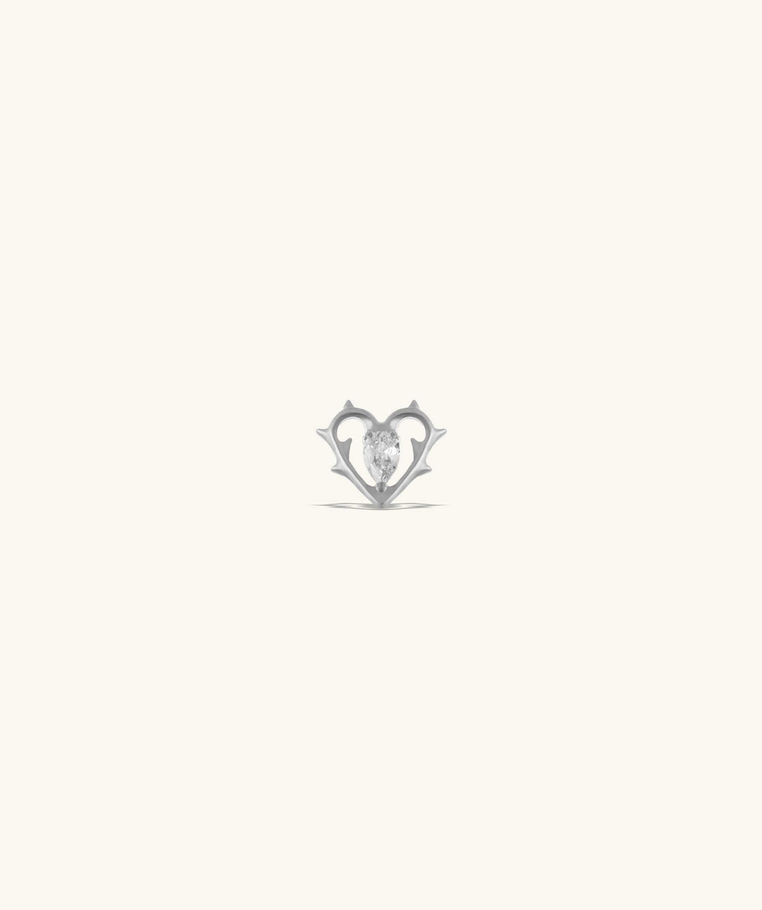 Titanium Thorn Heart Stud - OumoJewelry