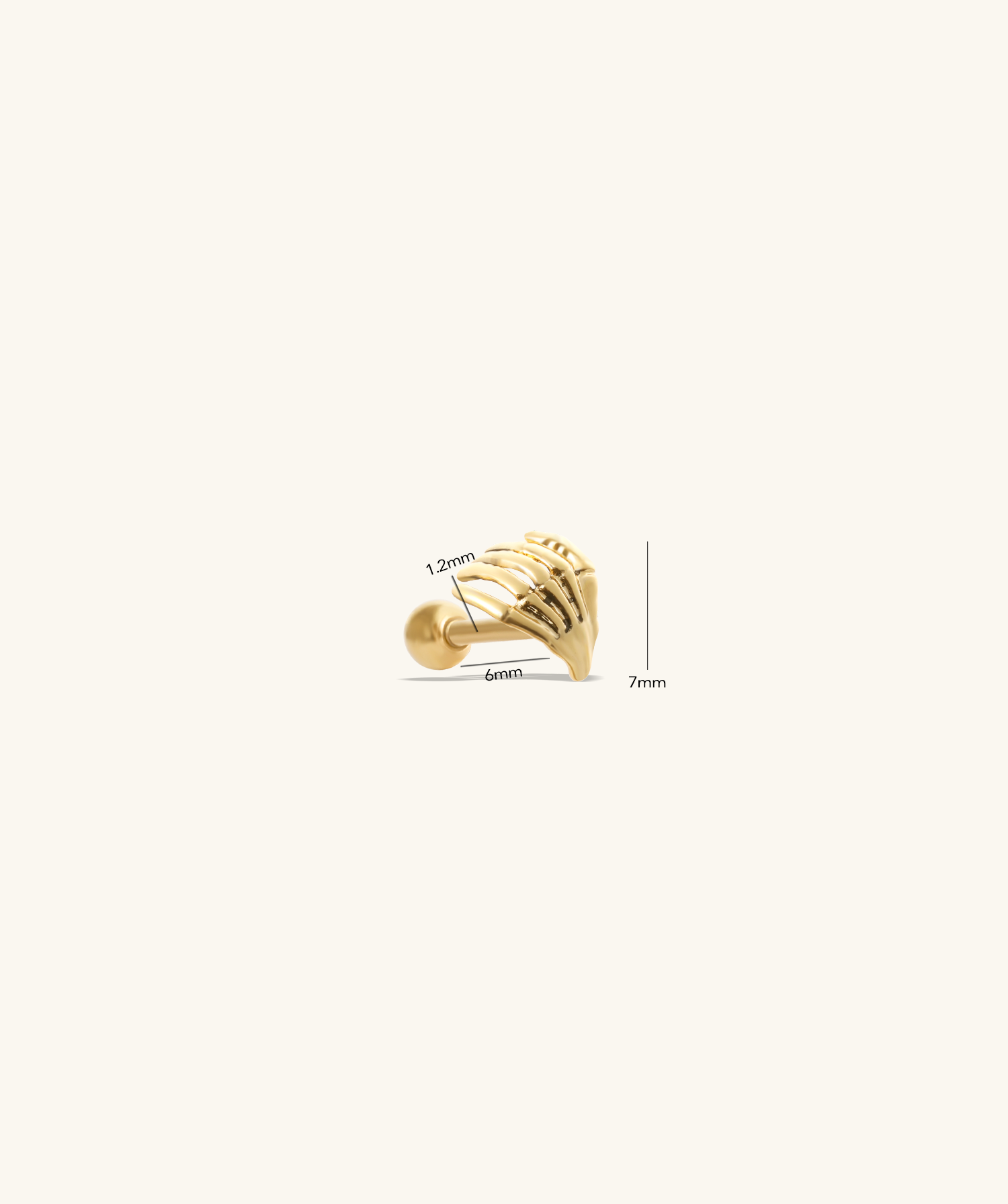 Bone Palm Stud - OumoJewelry