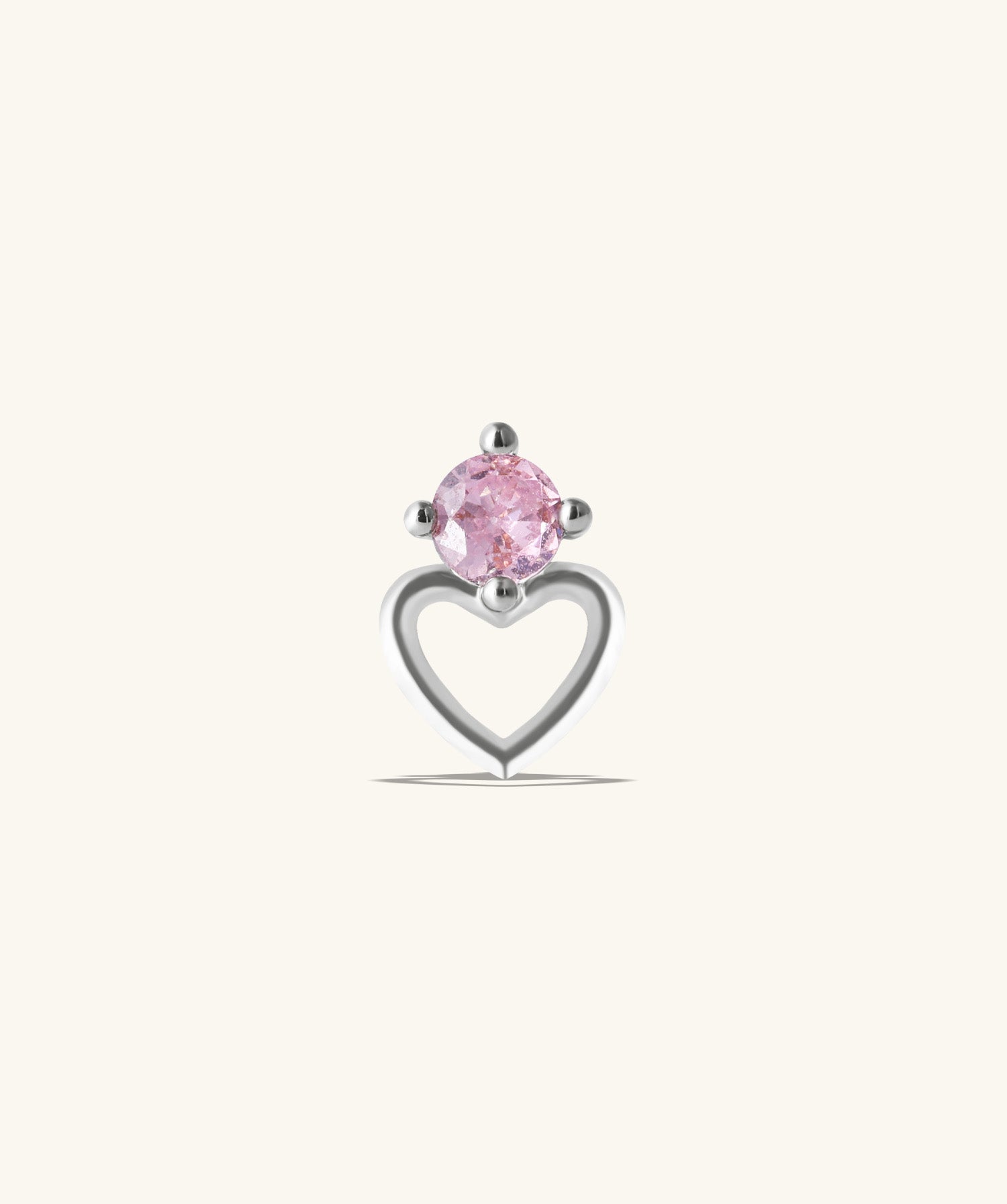 Charming Hollow Heart Stud