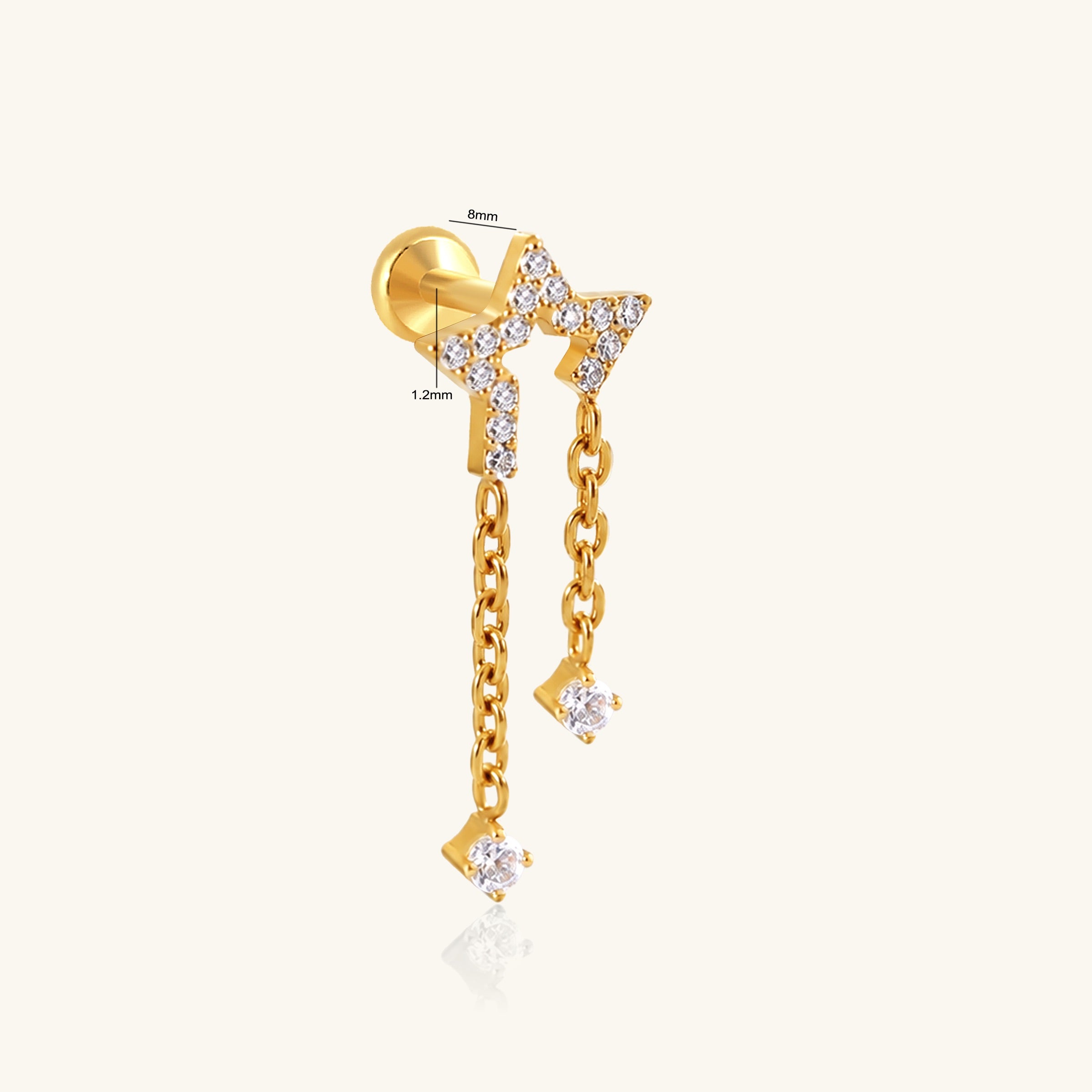 Titanium Vesta Star Stud