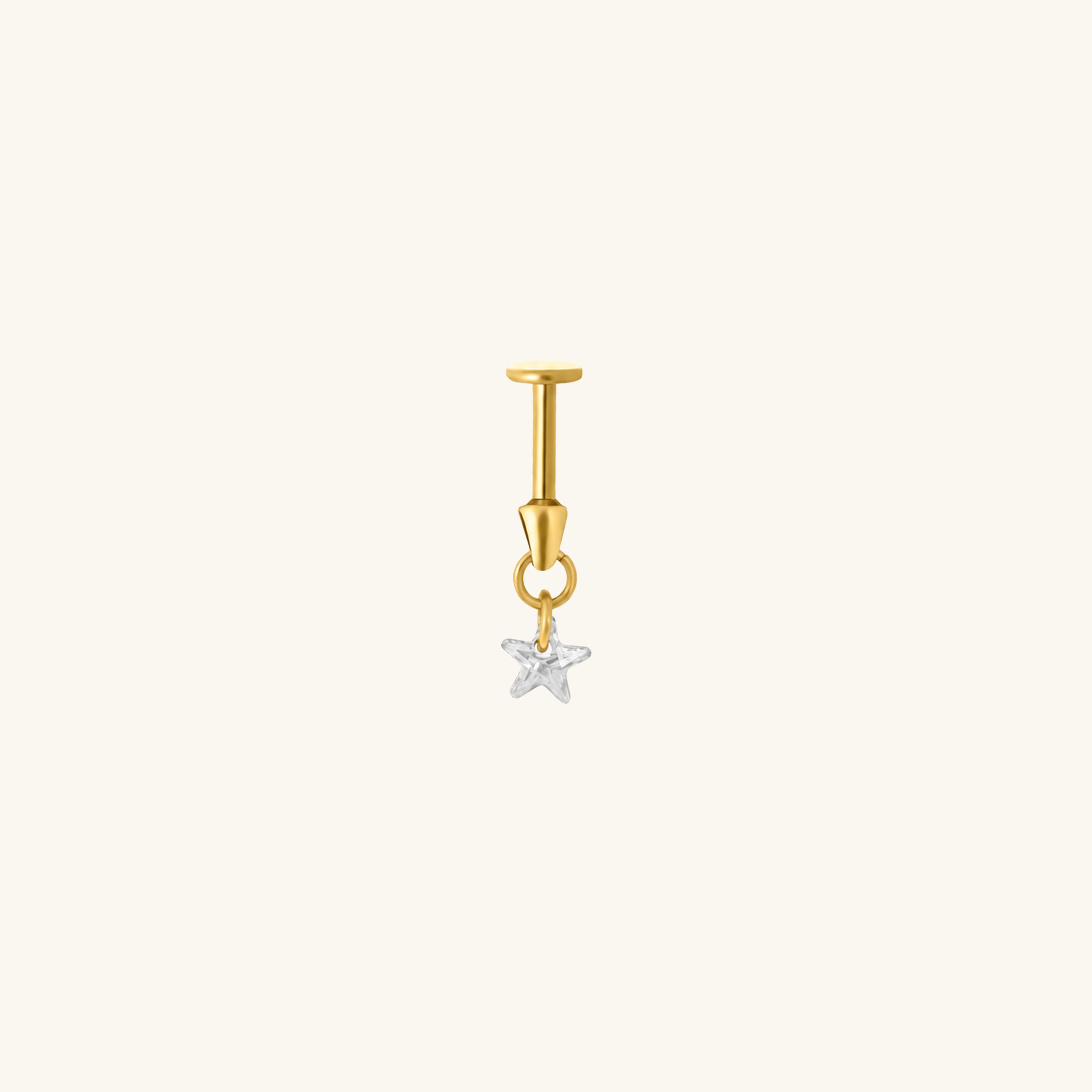 Titanium Star Vertical Helix Flatback Stud