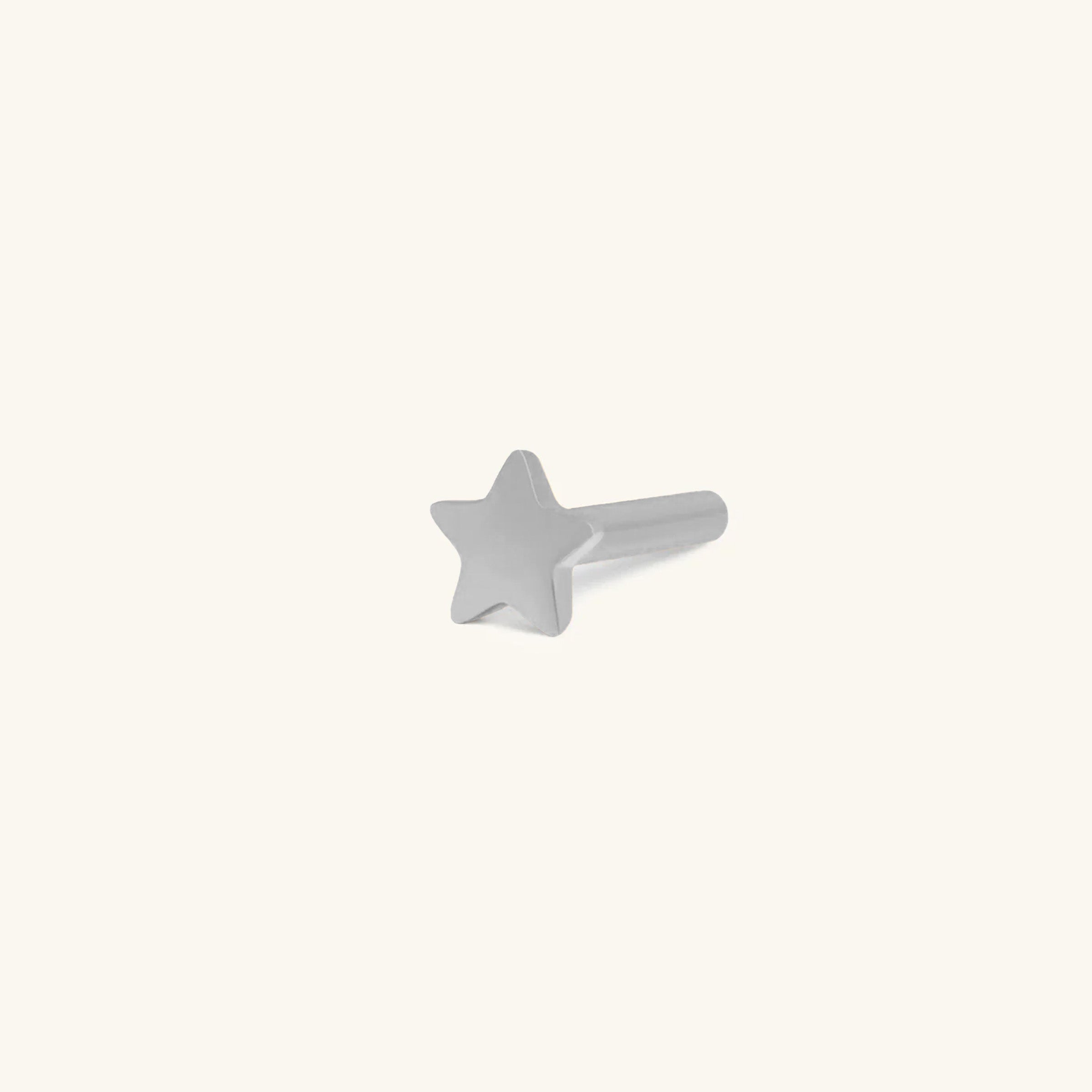 Star Internal Threaded Flat Back Post (Titanium) - OumoJewelry