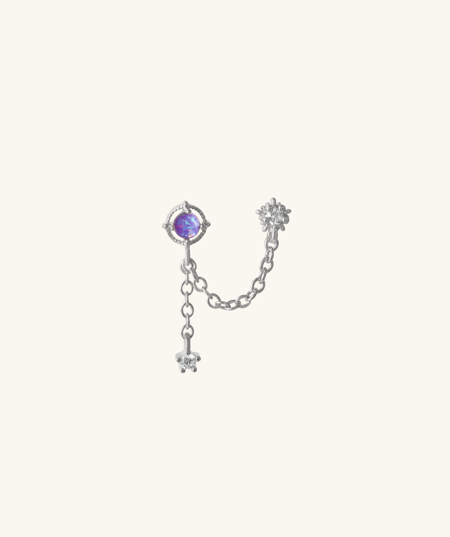 Mystery Opal Chain Earring