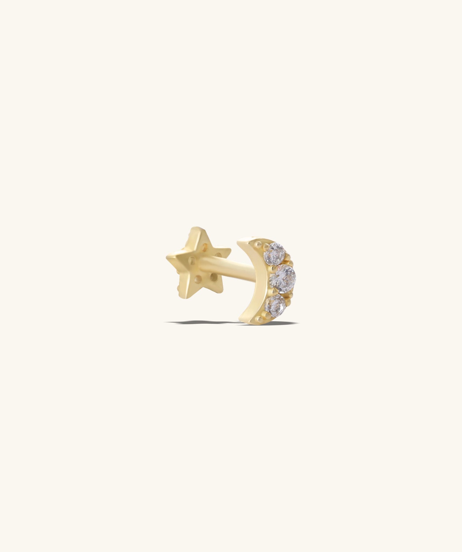 Moon Star Reversible Flatback Stud - OumoJewelry