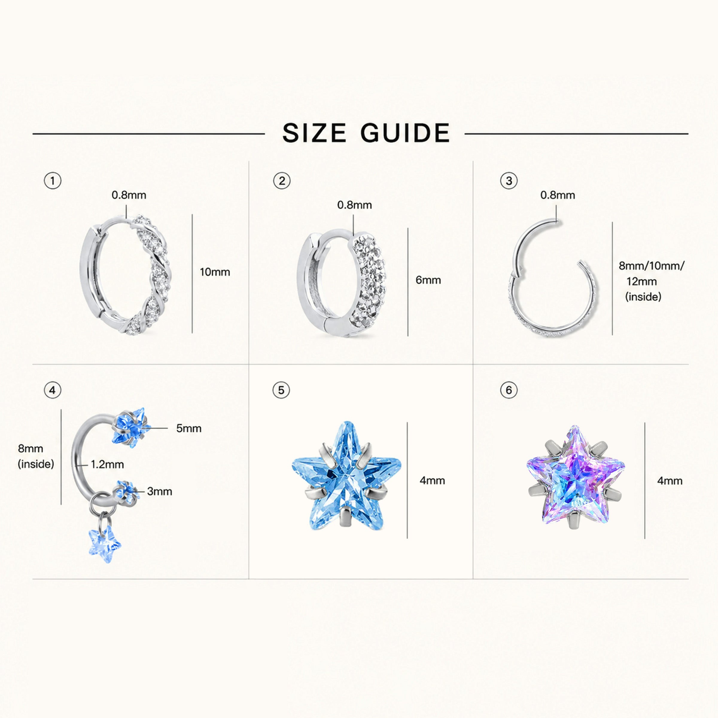 Elys Star Ear Stack Set