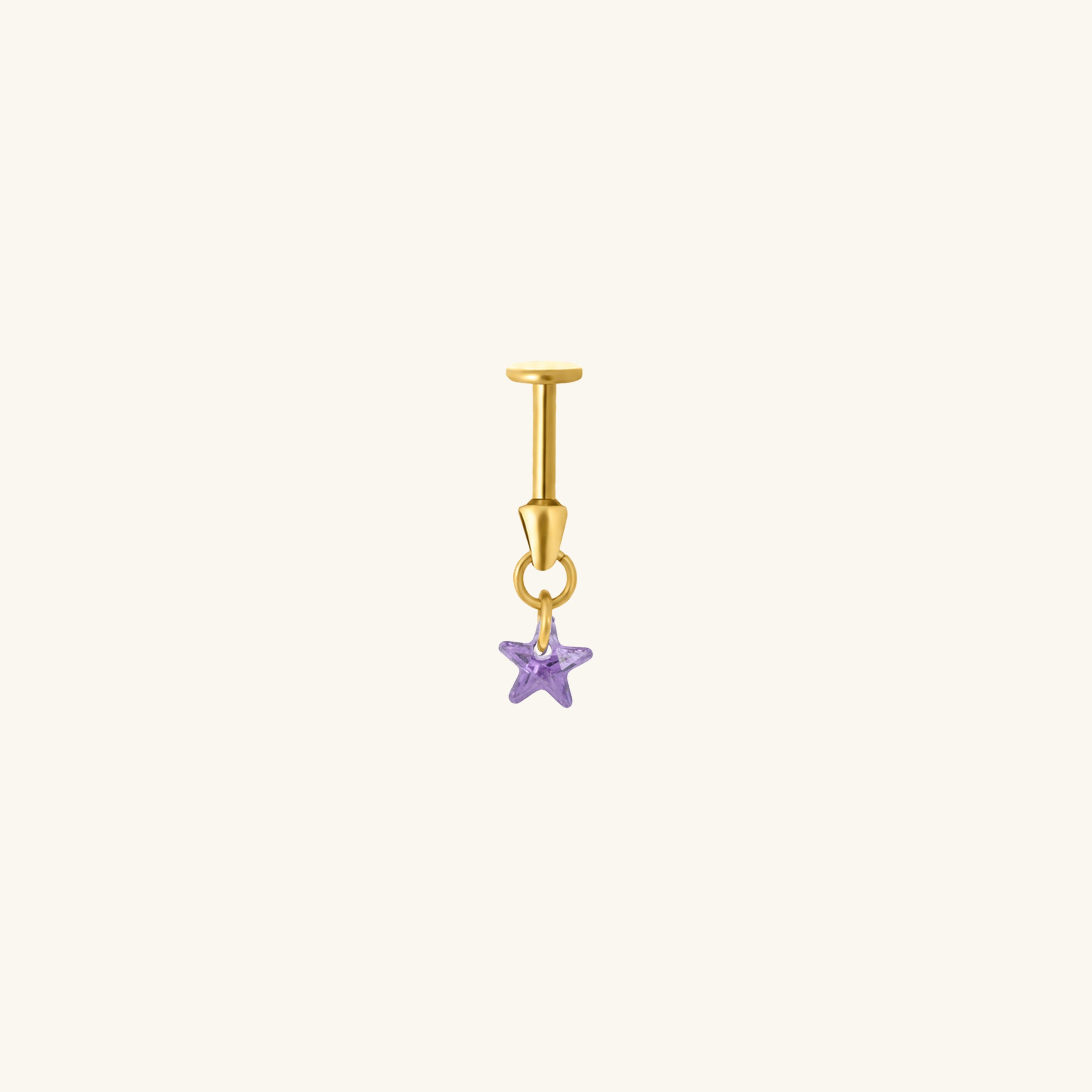 Titanium Star Vertical Helix Flatback Stud - Titanium - Vertical Helix - Oumo Jewelry