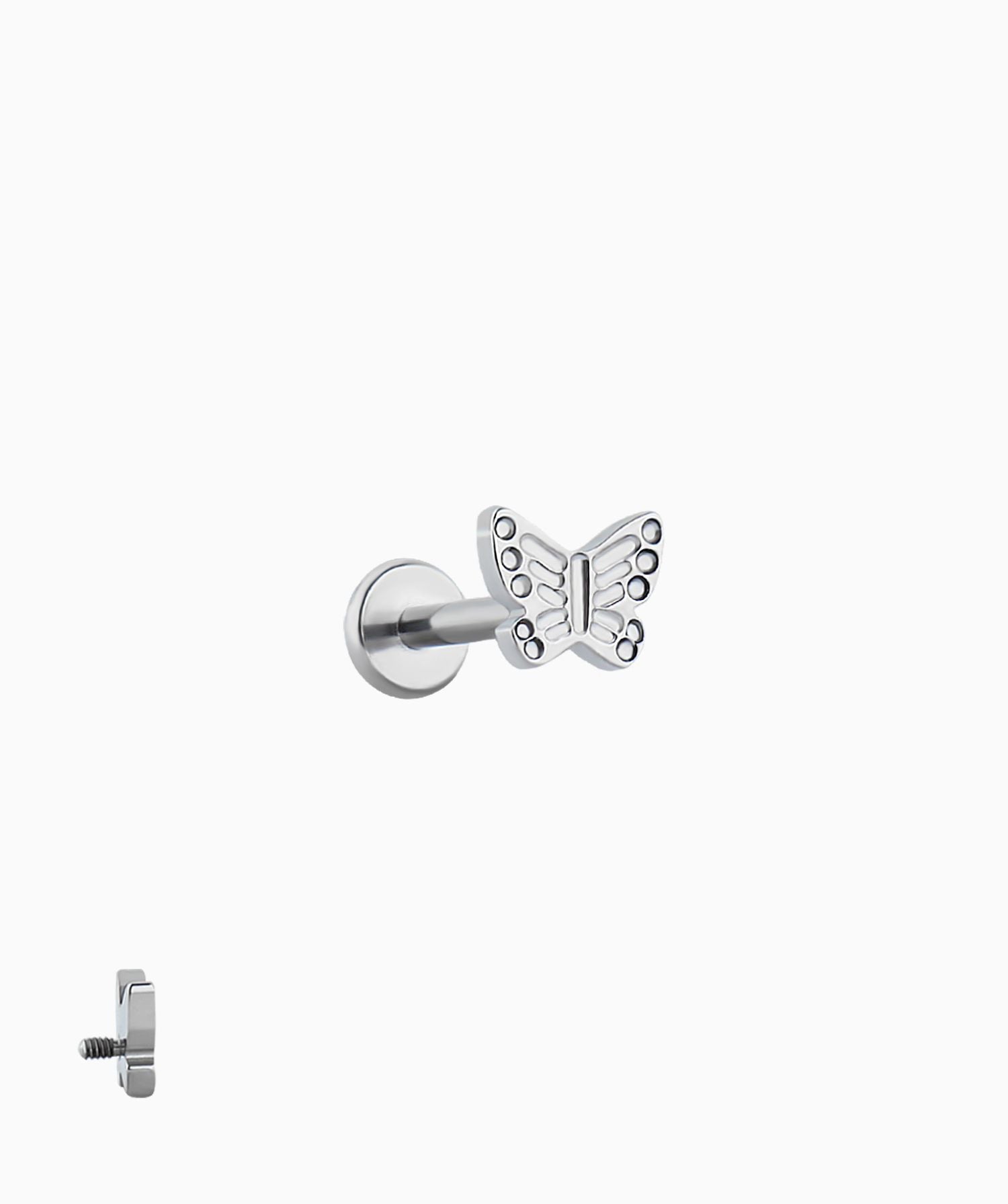Titanium Butterfly Flatback Stud - OumoJewelry