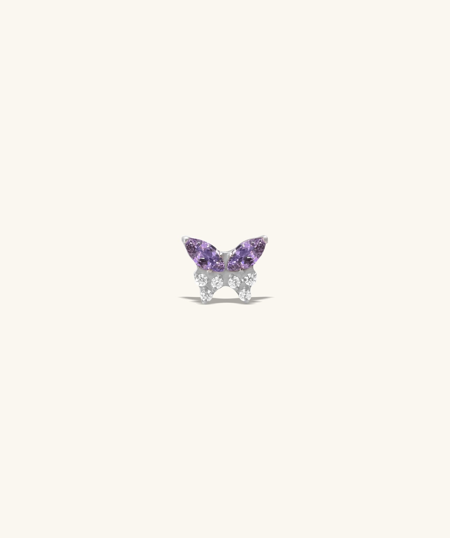 Titanium Charm Butterfly Flatback Stud