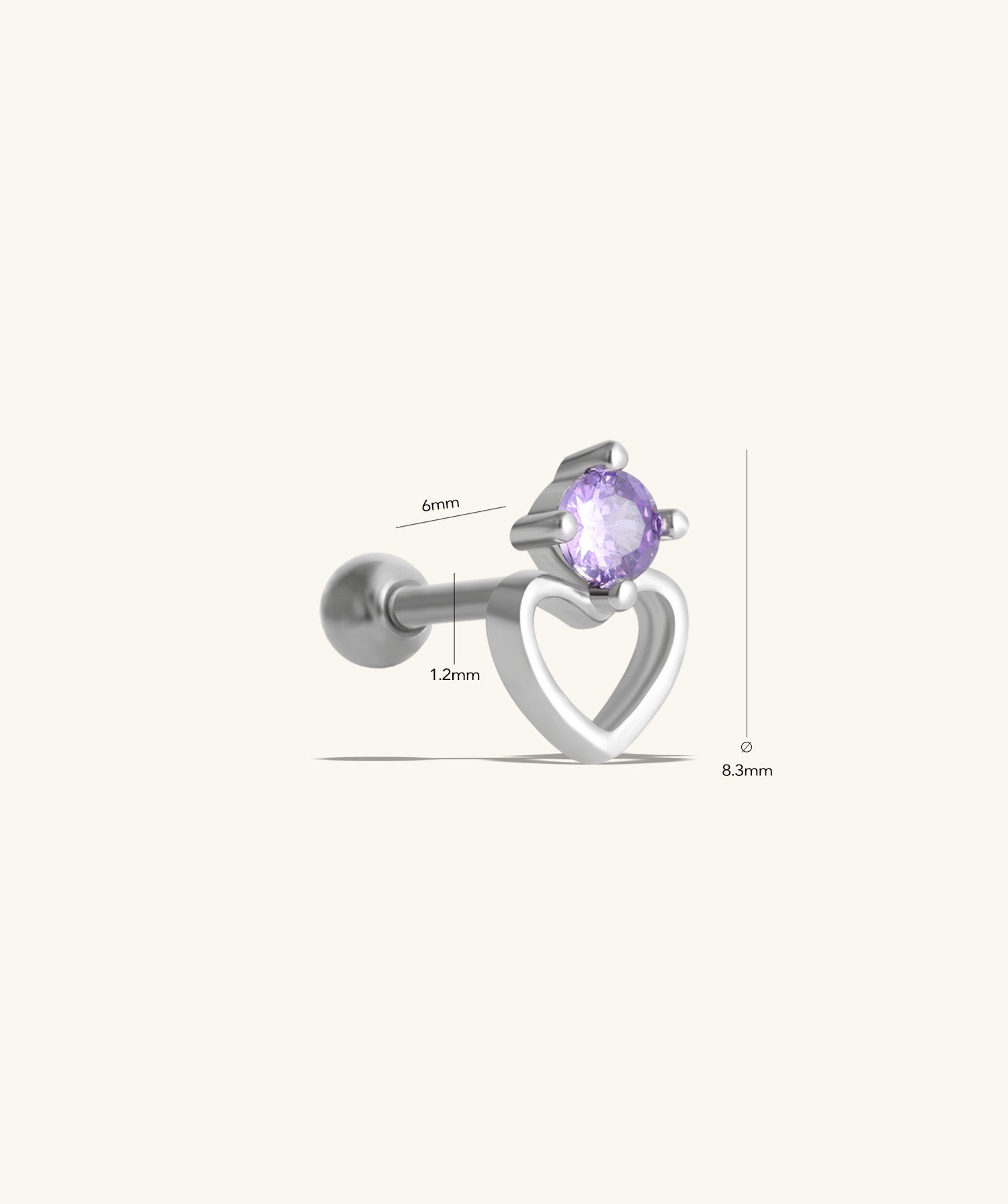 Charming Hollow Heart Stud