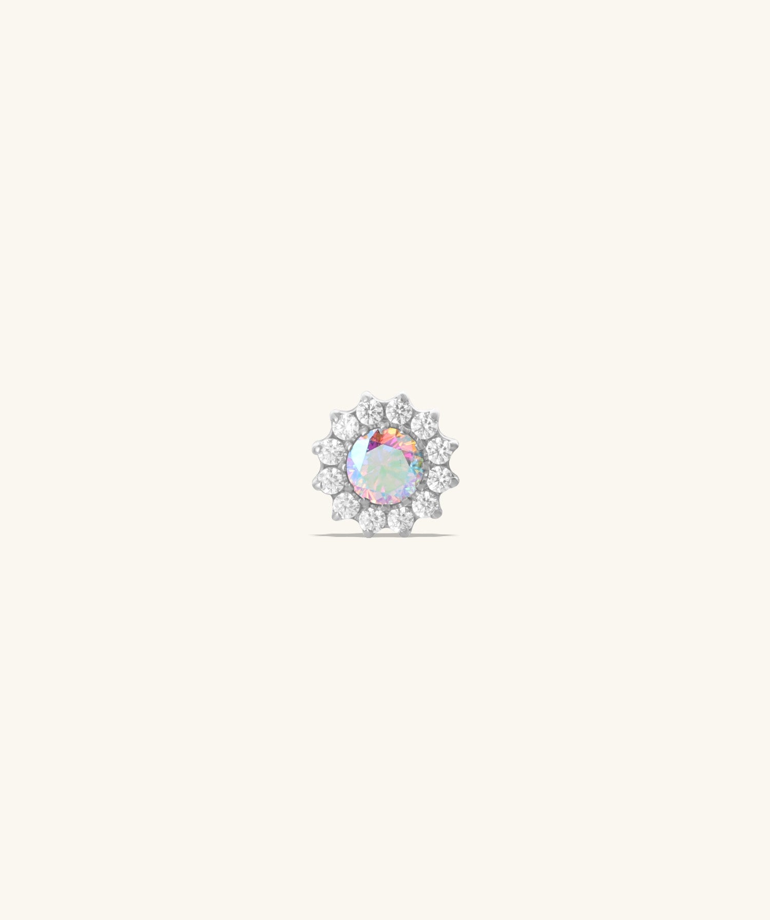 Titanium Charm Flower Flatback Stud - OumoJewelry
