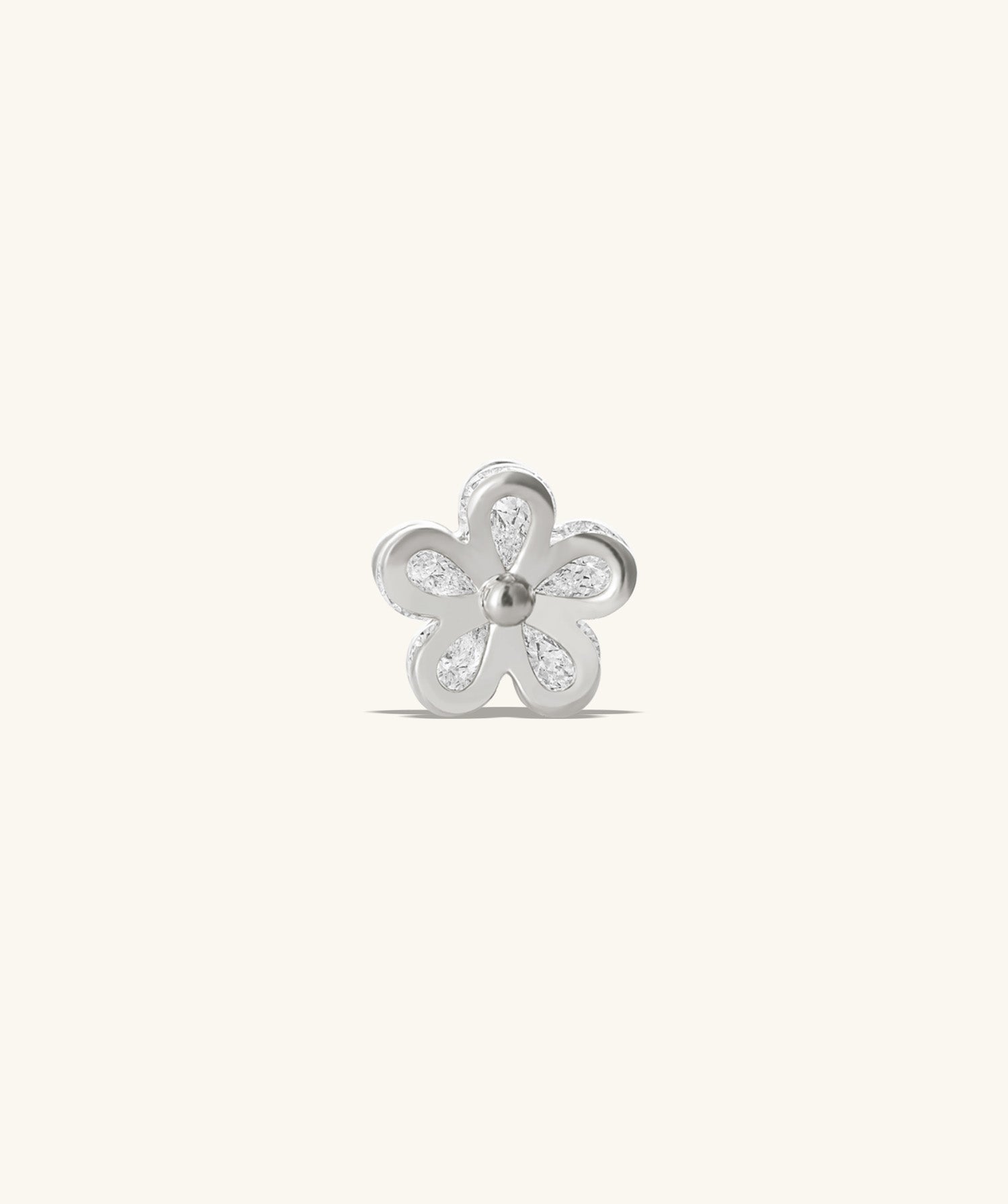 Shiny Flower Flatback Stud - OumoJewelry