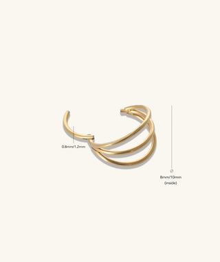 Three Layer Clicker Hoop - OumoJewelry