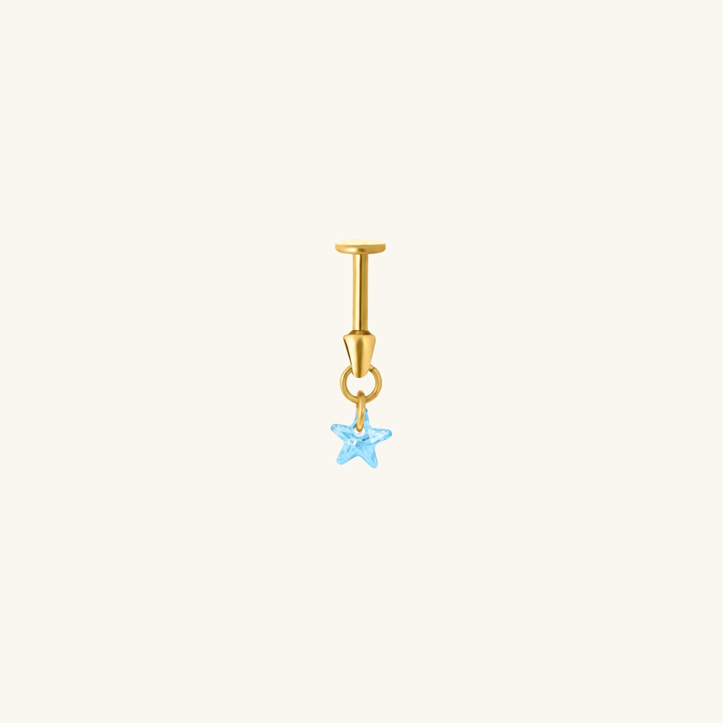 Titanium Star Vertical Helix Flatback Stud - Titanium - Vertical Helix - Oumo Jewelry