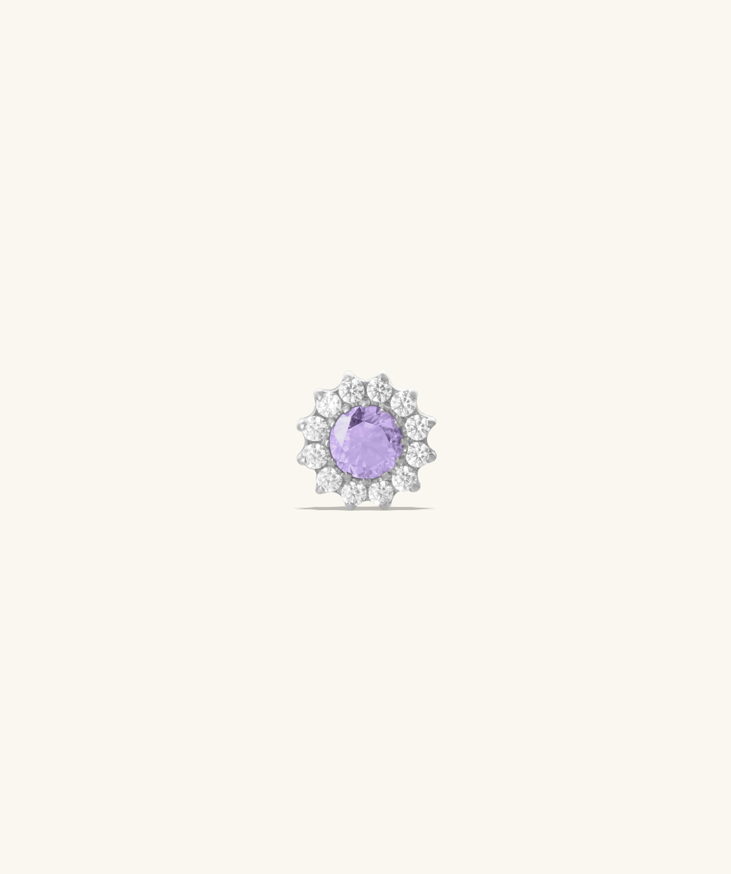 Titanium Charm Flower Flatback Stud