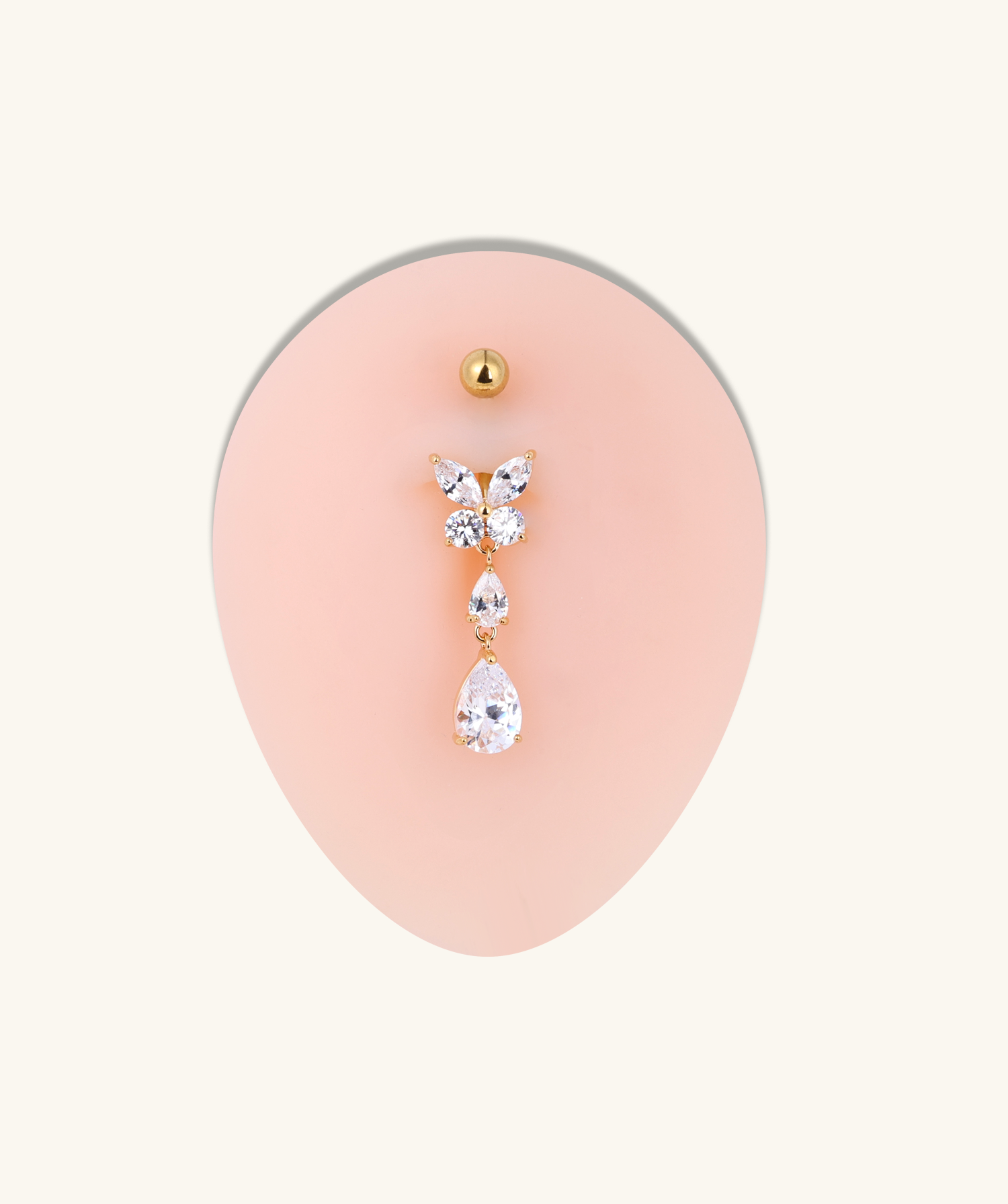 Marquise Flutter Drop Belly Ring - OumoJewelry