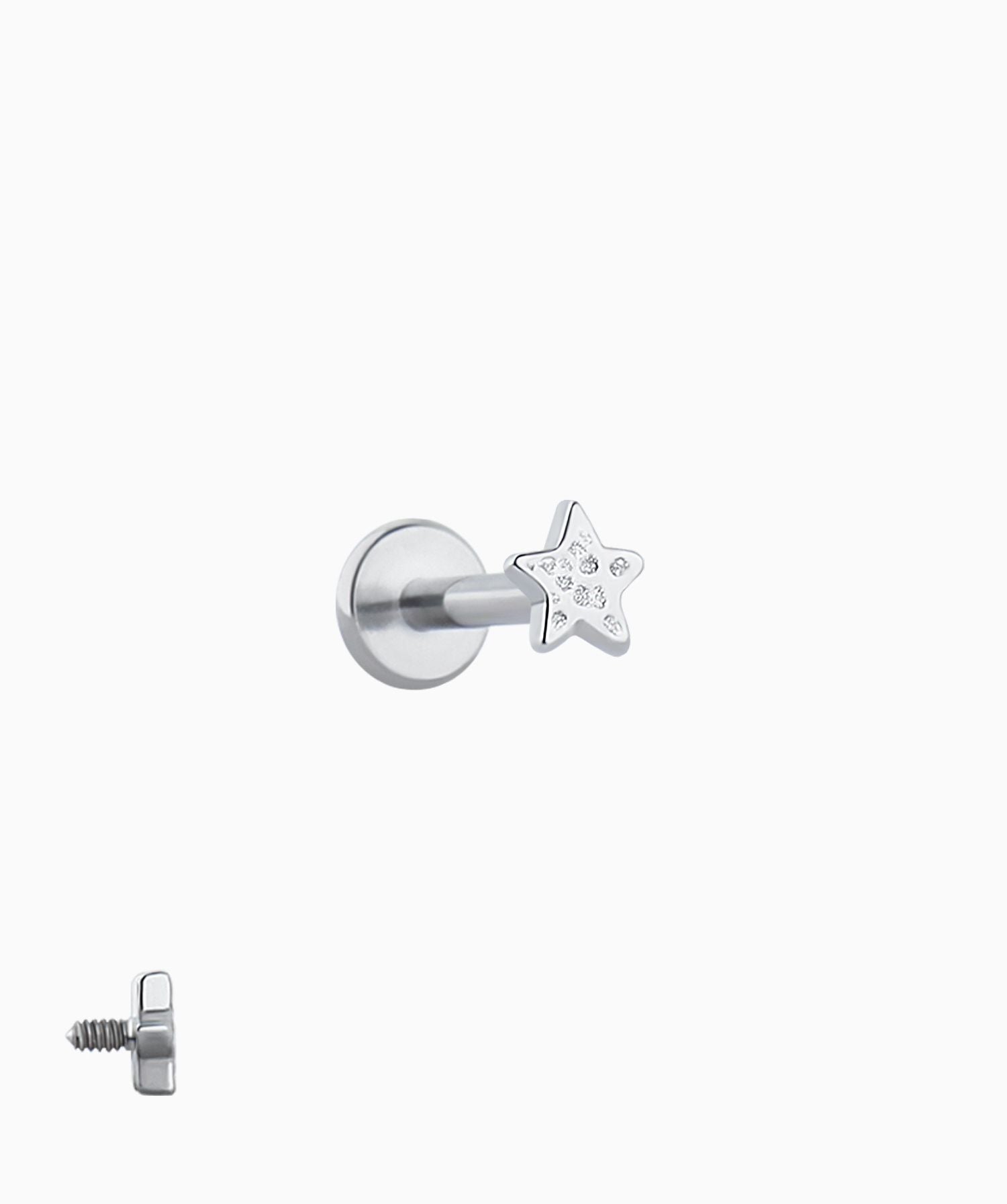 Titanium Star Flatback Stud - OumoJewelry