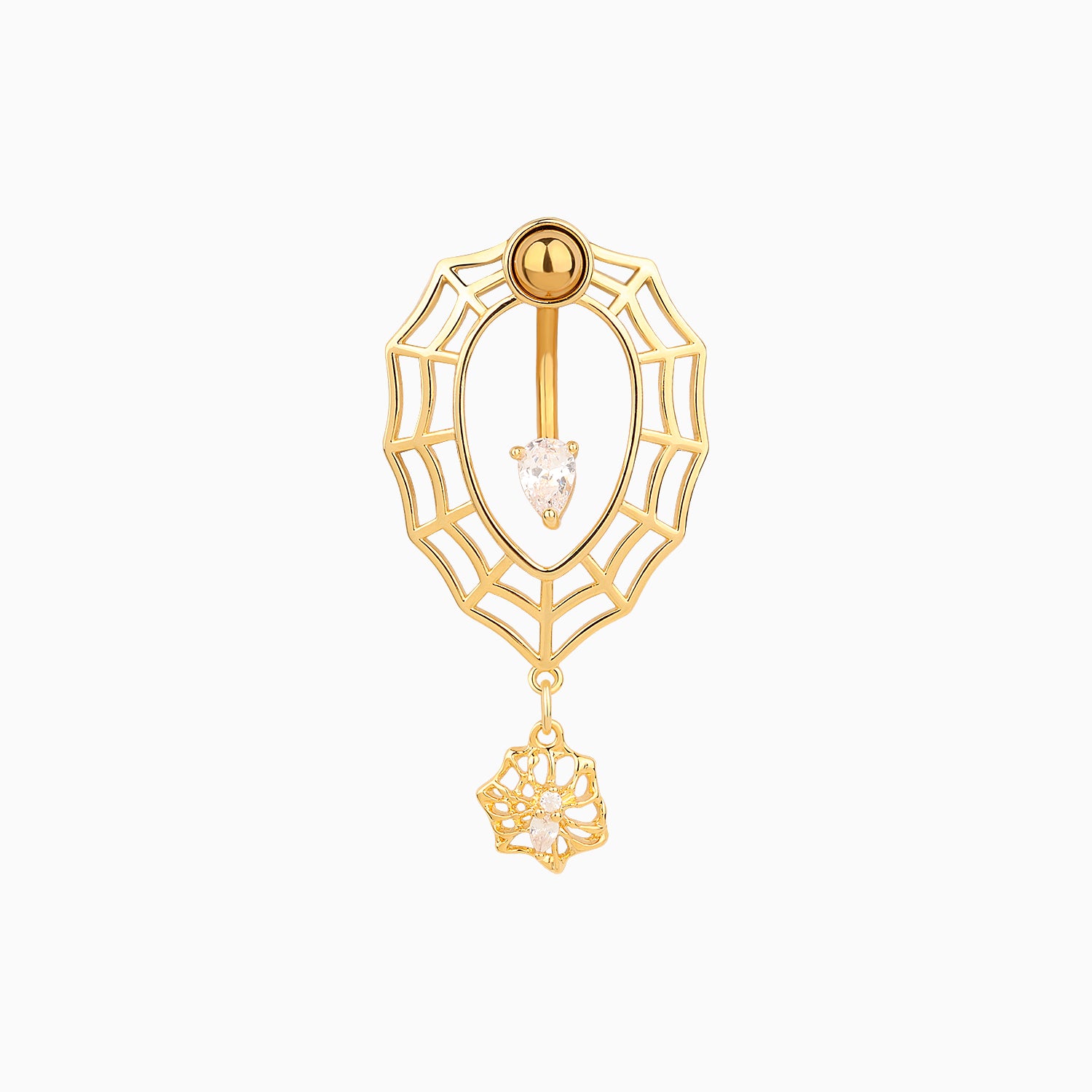 Spider & Cobweb Belly Ring - OhmoJewelry