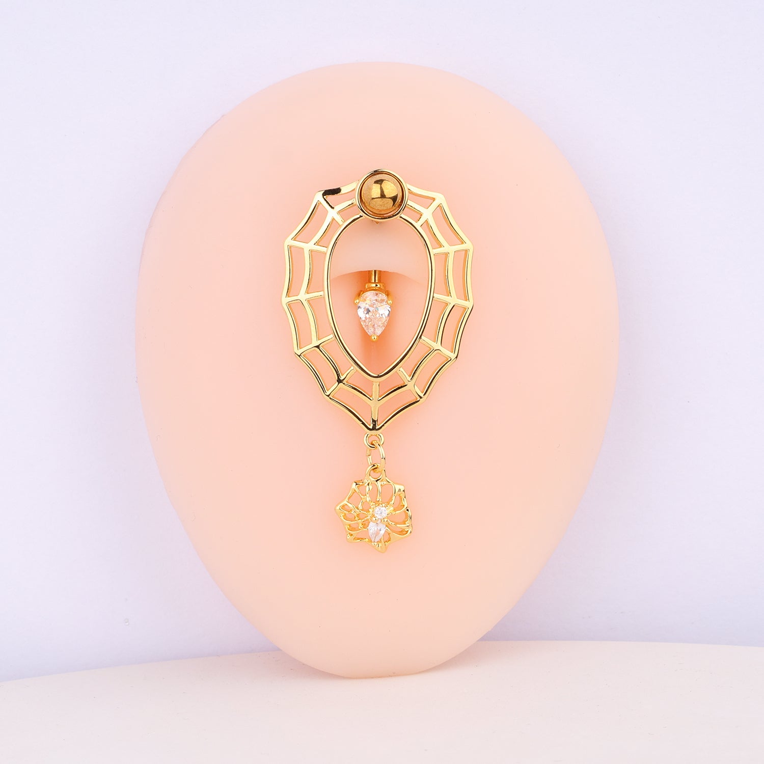Spider & Cobweb Belly Ring - OhmoJewelry