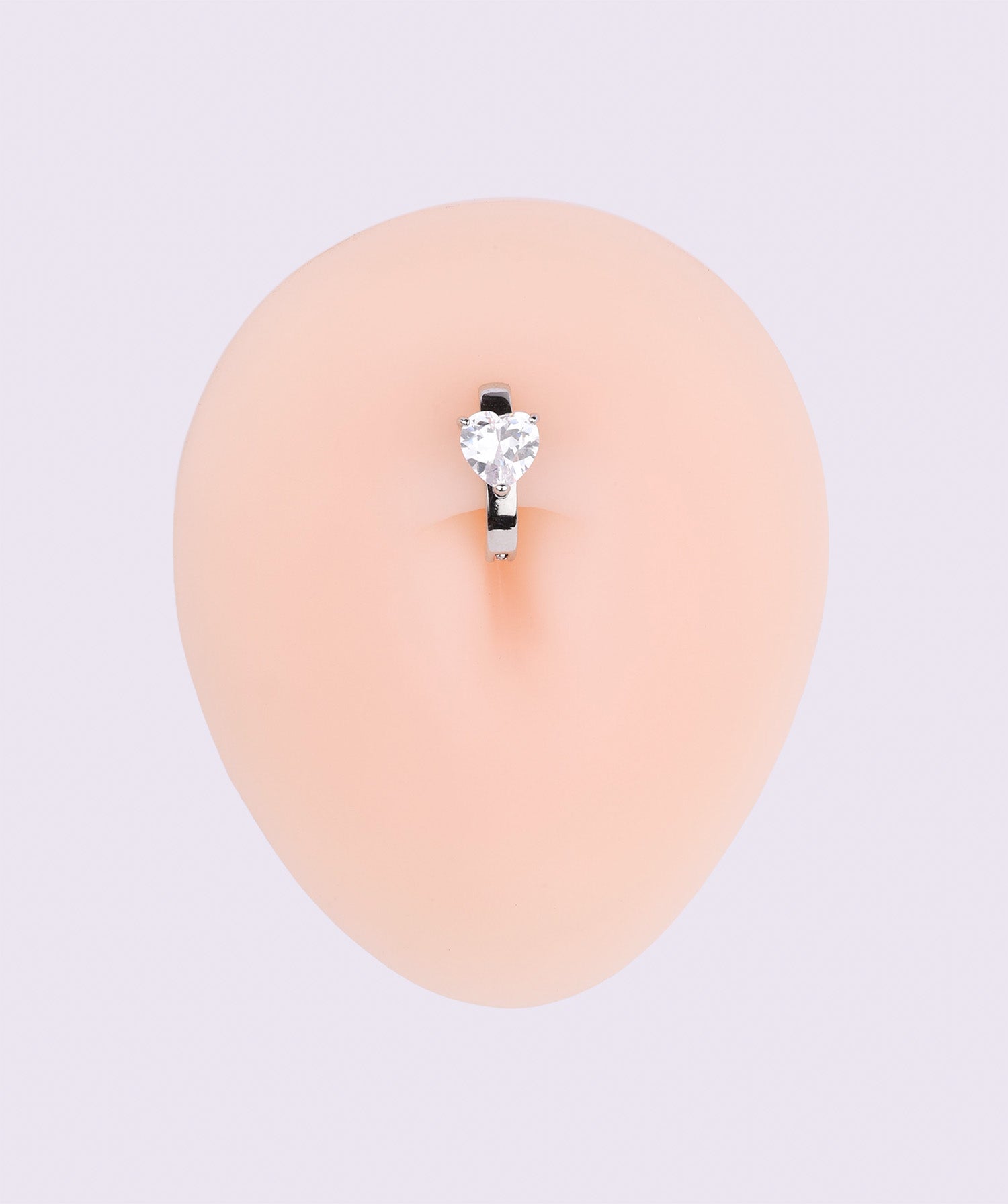 Shiny Heart Belly Clicker - Stainless Steel - Navel - Oumo Jewelry
