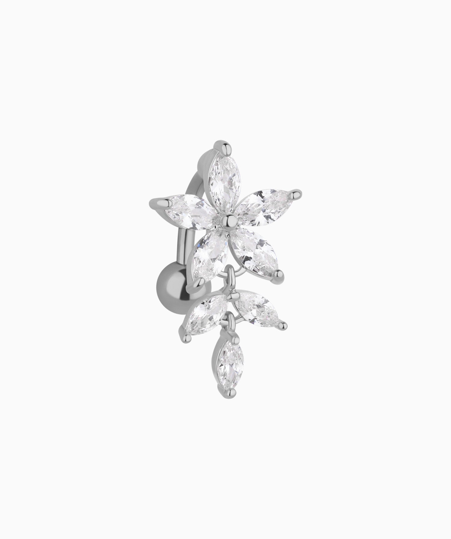 Flower & Leaf Belly Ring - OumoJewelry