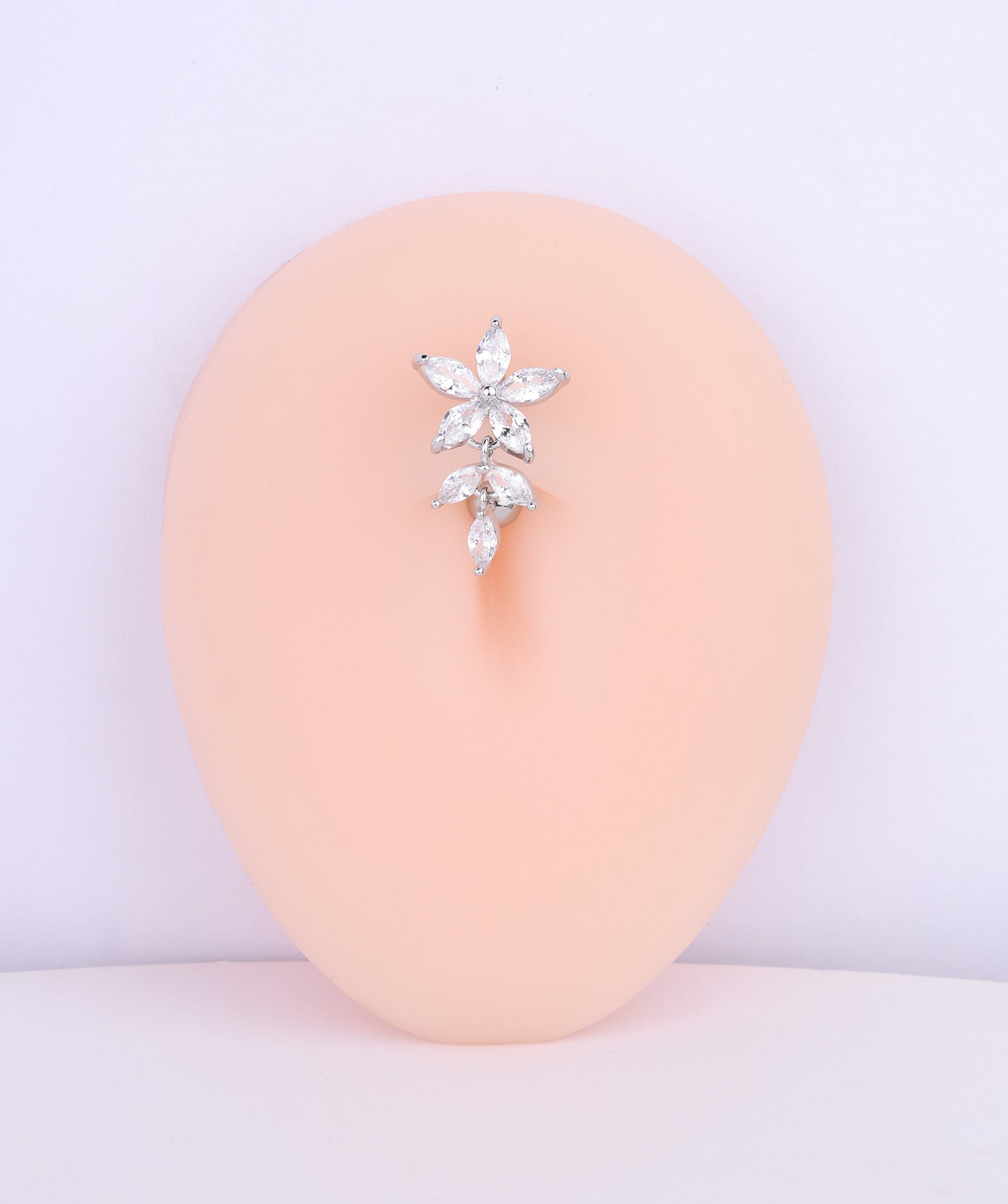 Flower & Leaf Belly Ring - OumoJewelry