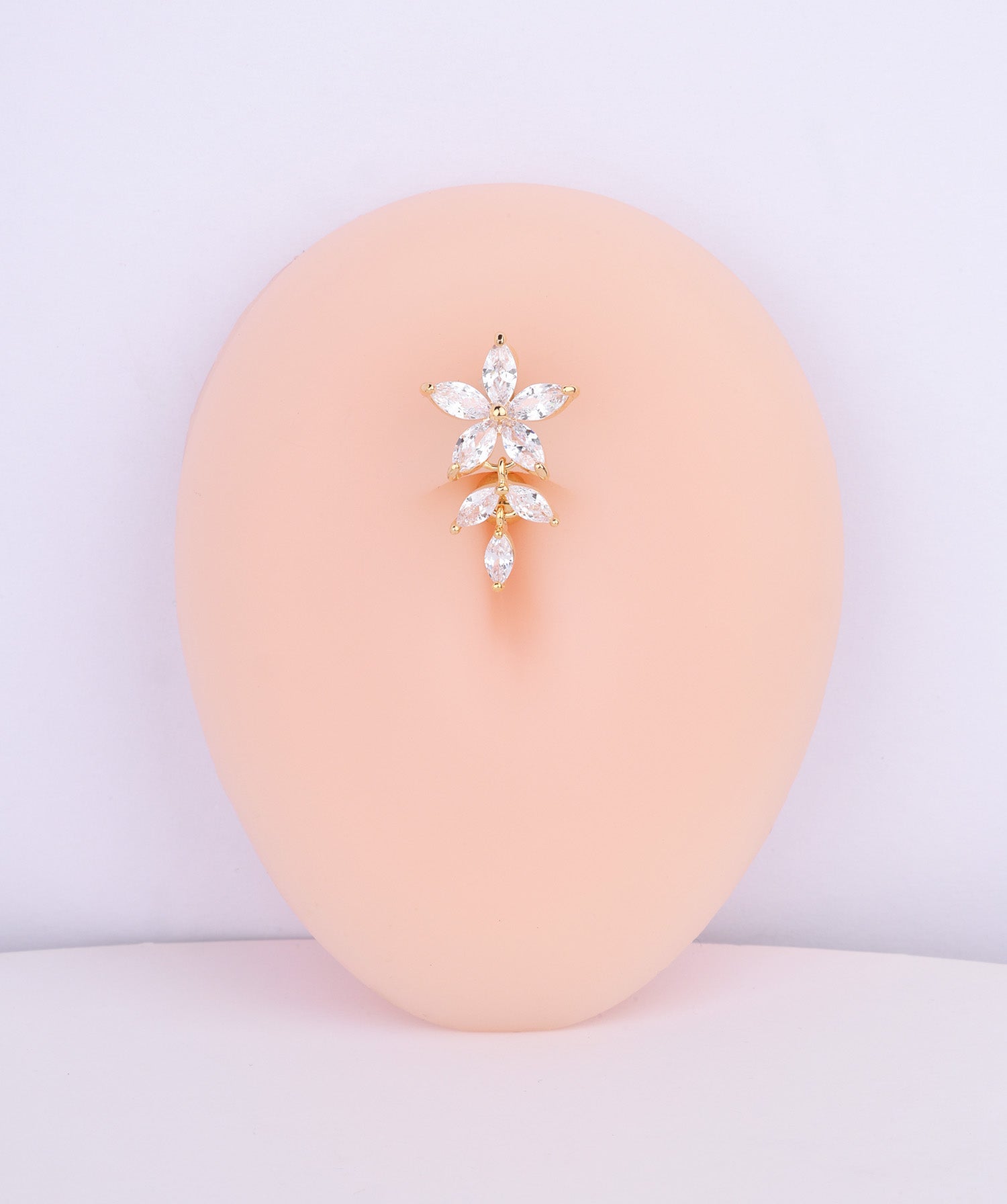 Flower & Leaf Belly Ring - OumoJewelry
