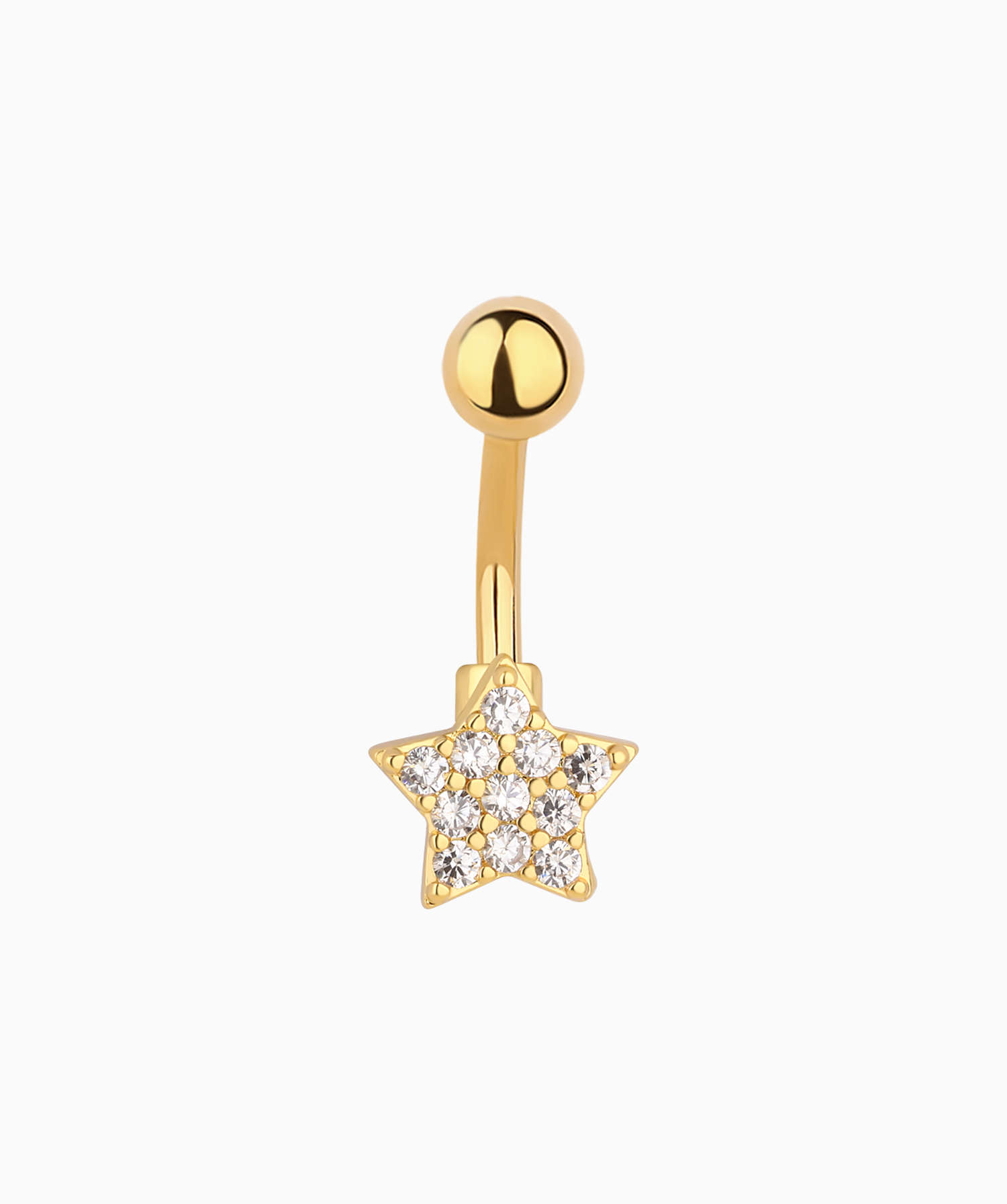 Shiny Gems Star Belly Ring - OumoJewelry