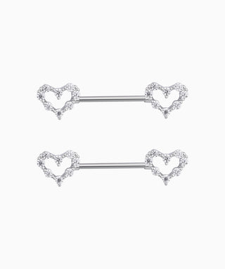 Hollow Heart Nipple Rings - OumoJewelry
