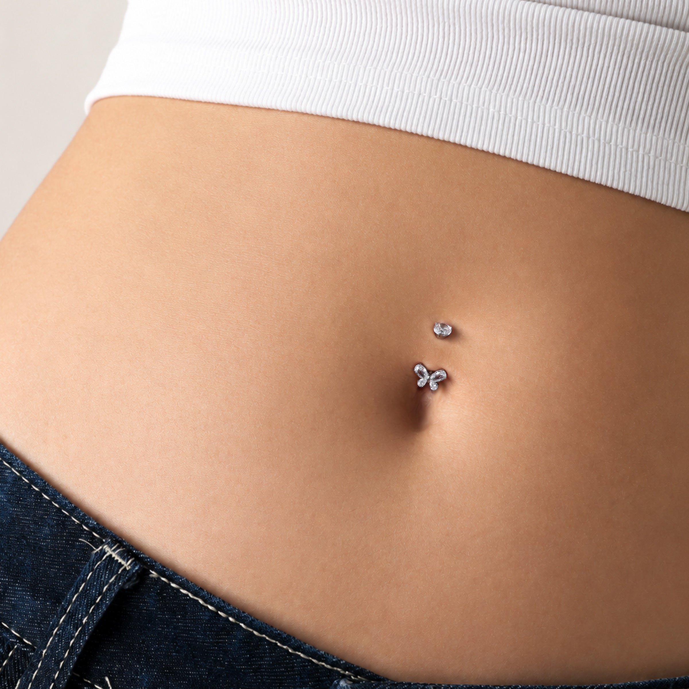 Titanium Floria Belly Ring