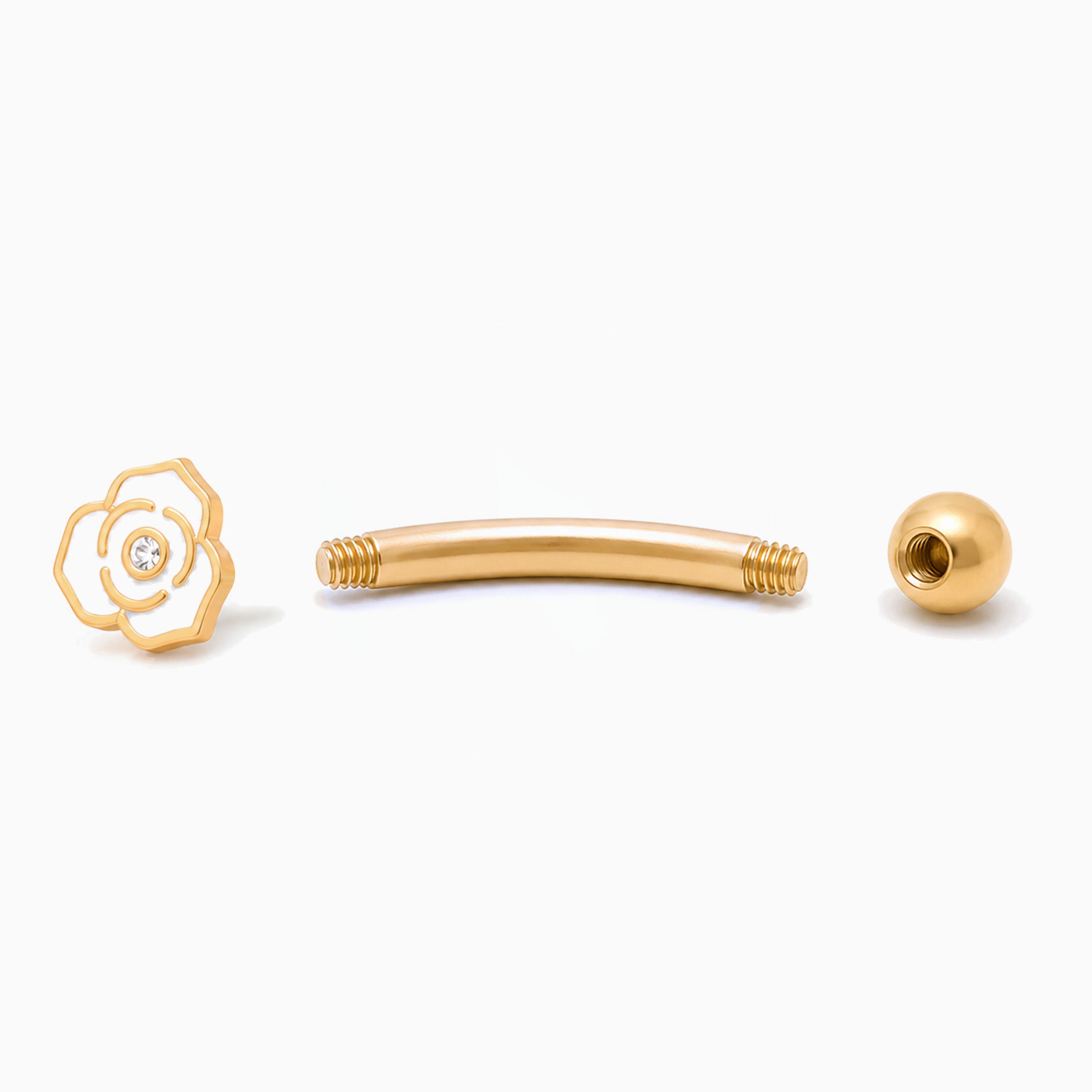 Rose Flower Curved Barbell