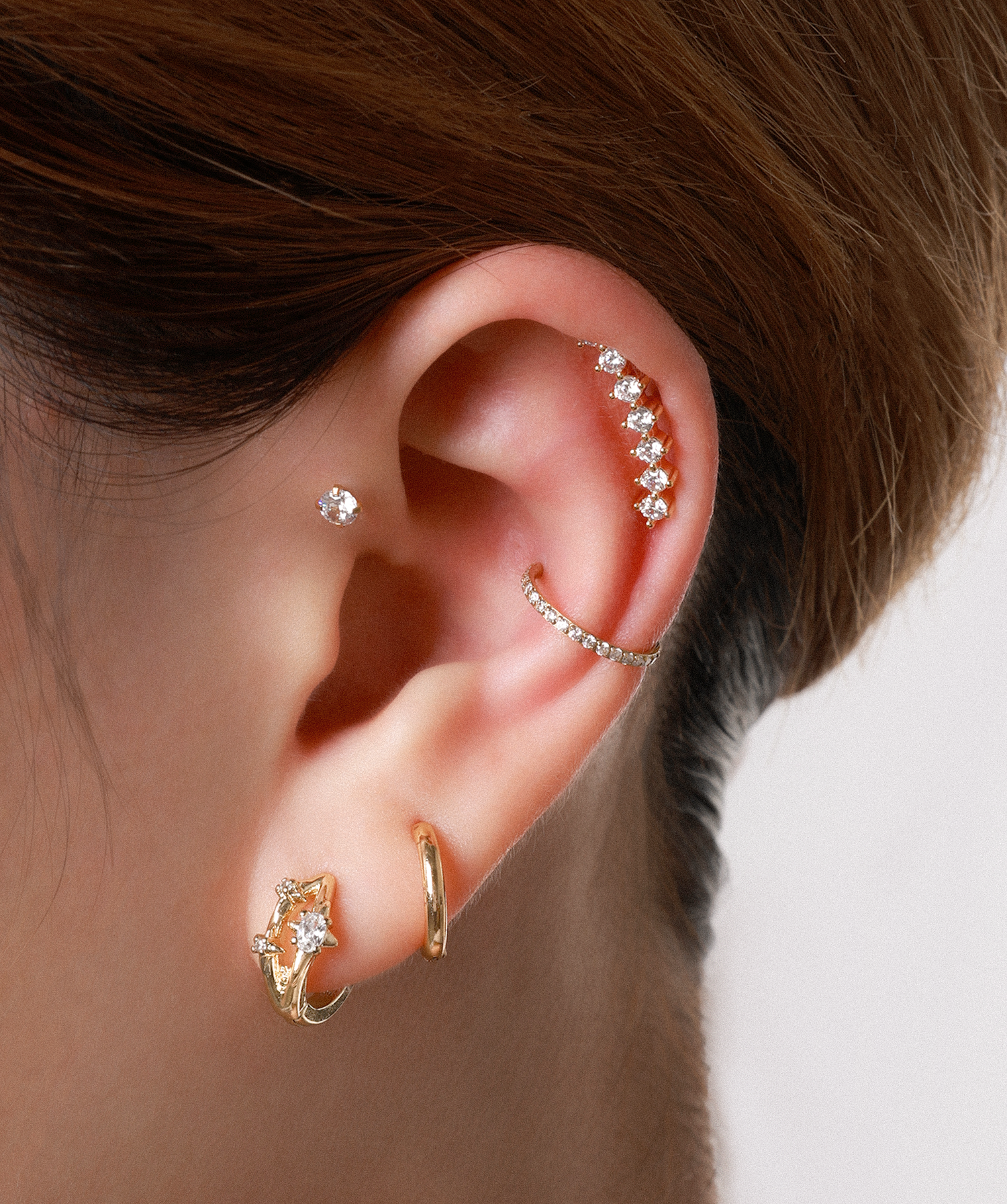 Gems Flat Back Stud - OumoJewelry