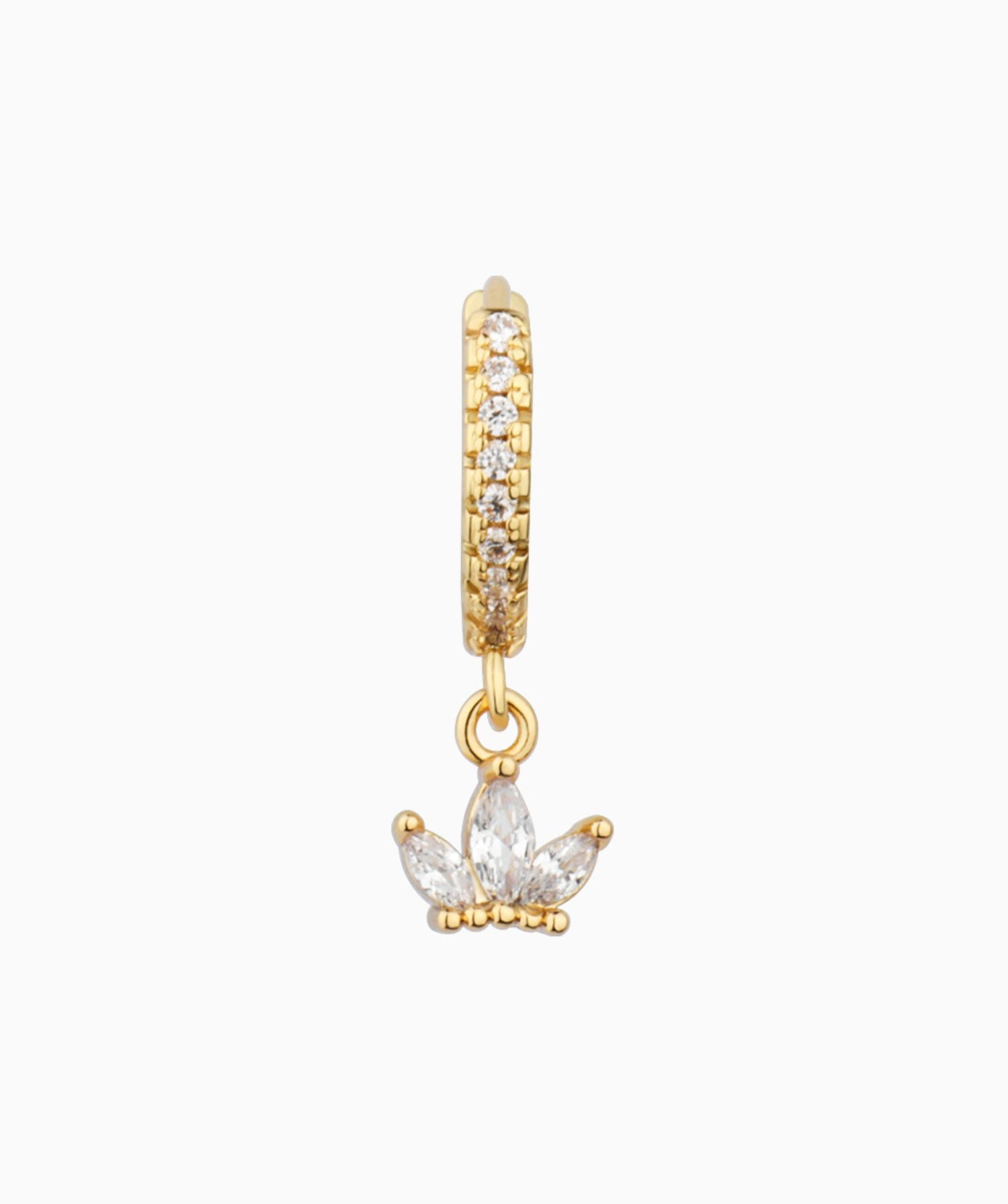 Diamond Crown Hoop Earring - OumoJewelry