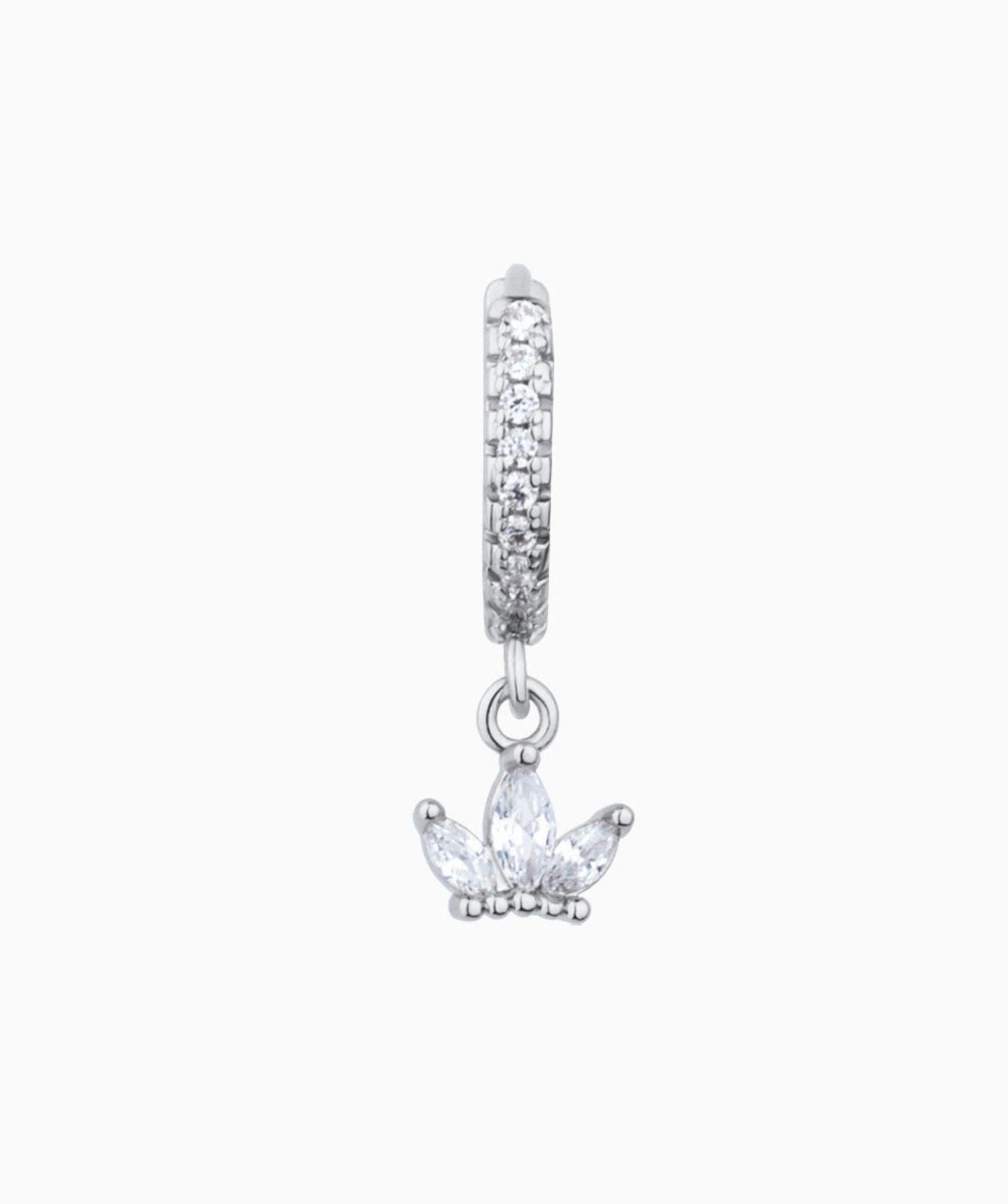Diamond Crown Hoop Earring - OumoJewelry