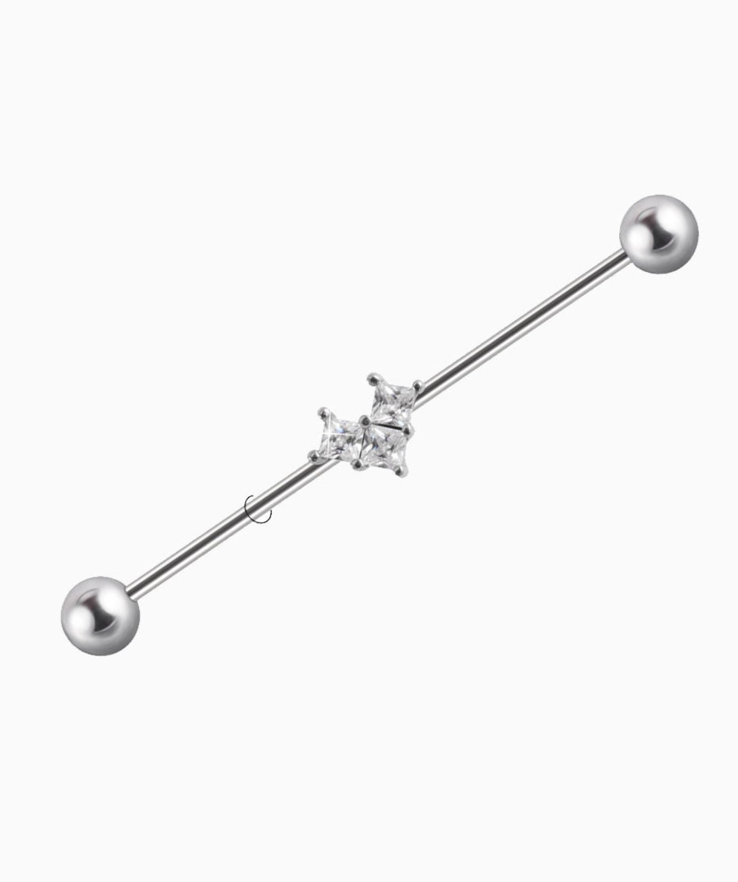 Sparkling Love Industrial Barbell - OumoJewelry