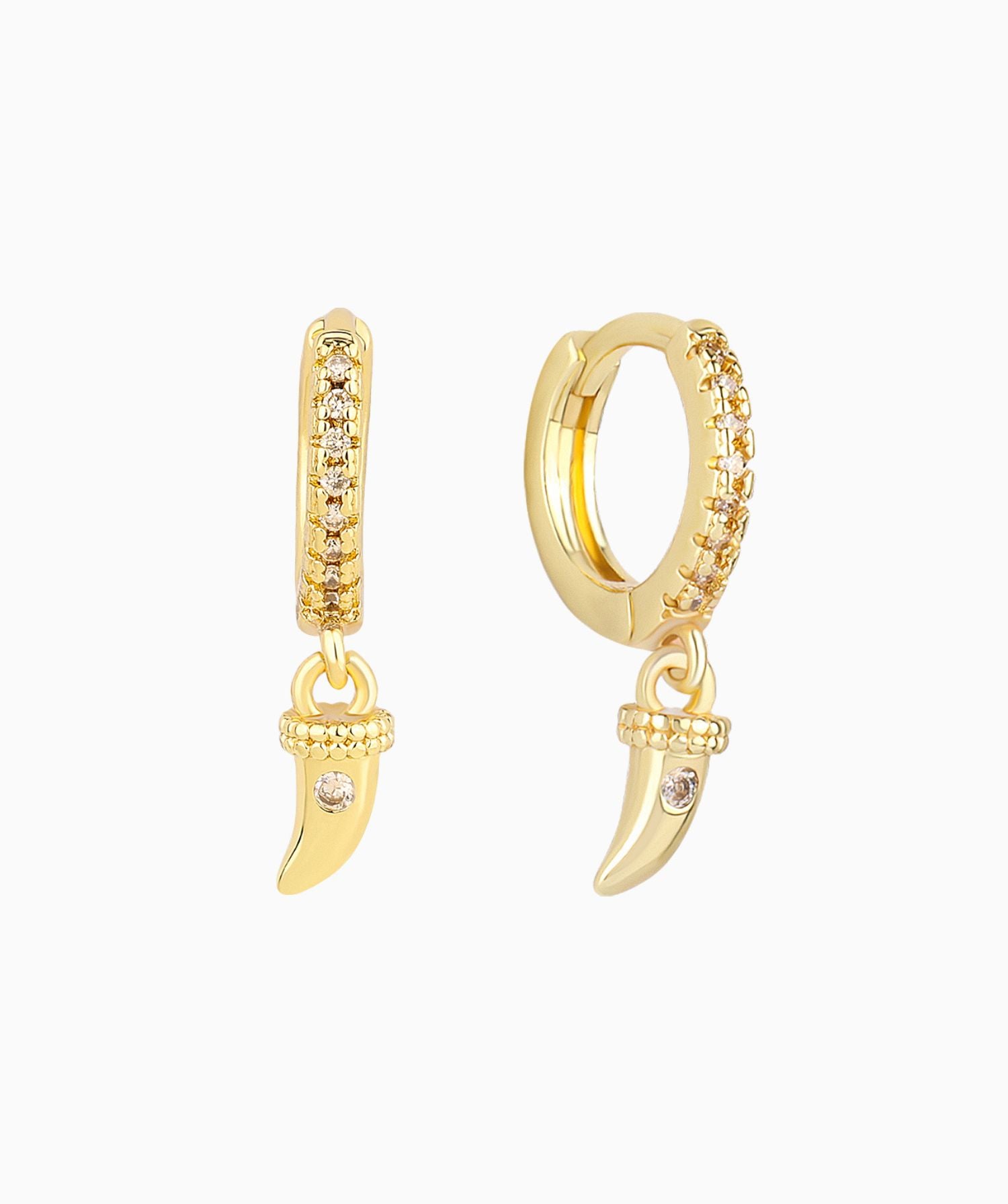 Sparkling Horn Hoop Earring - OumoJewelry