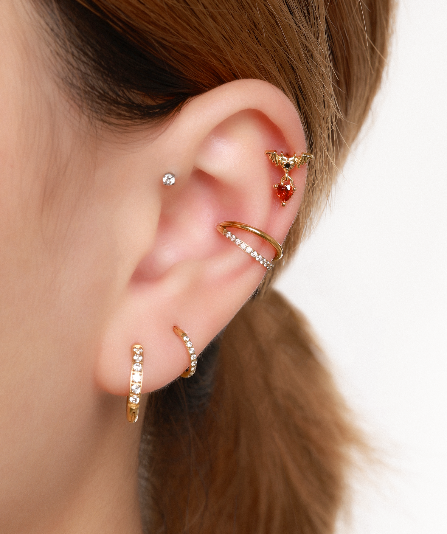 Bat Heart Drop Earring