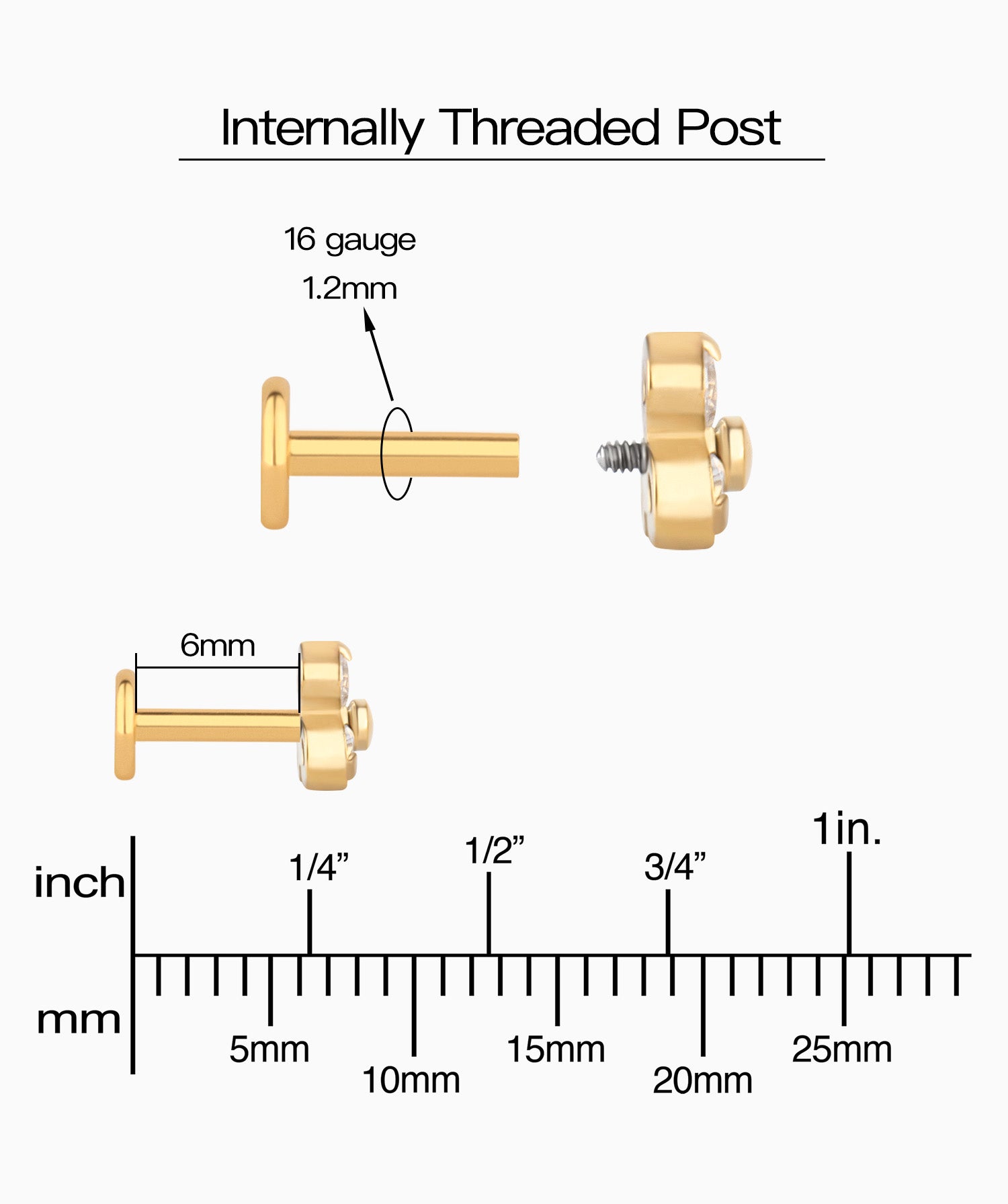 Basic Gem Flatback Stud - OumoJewelry
